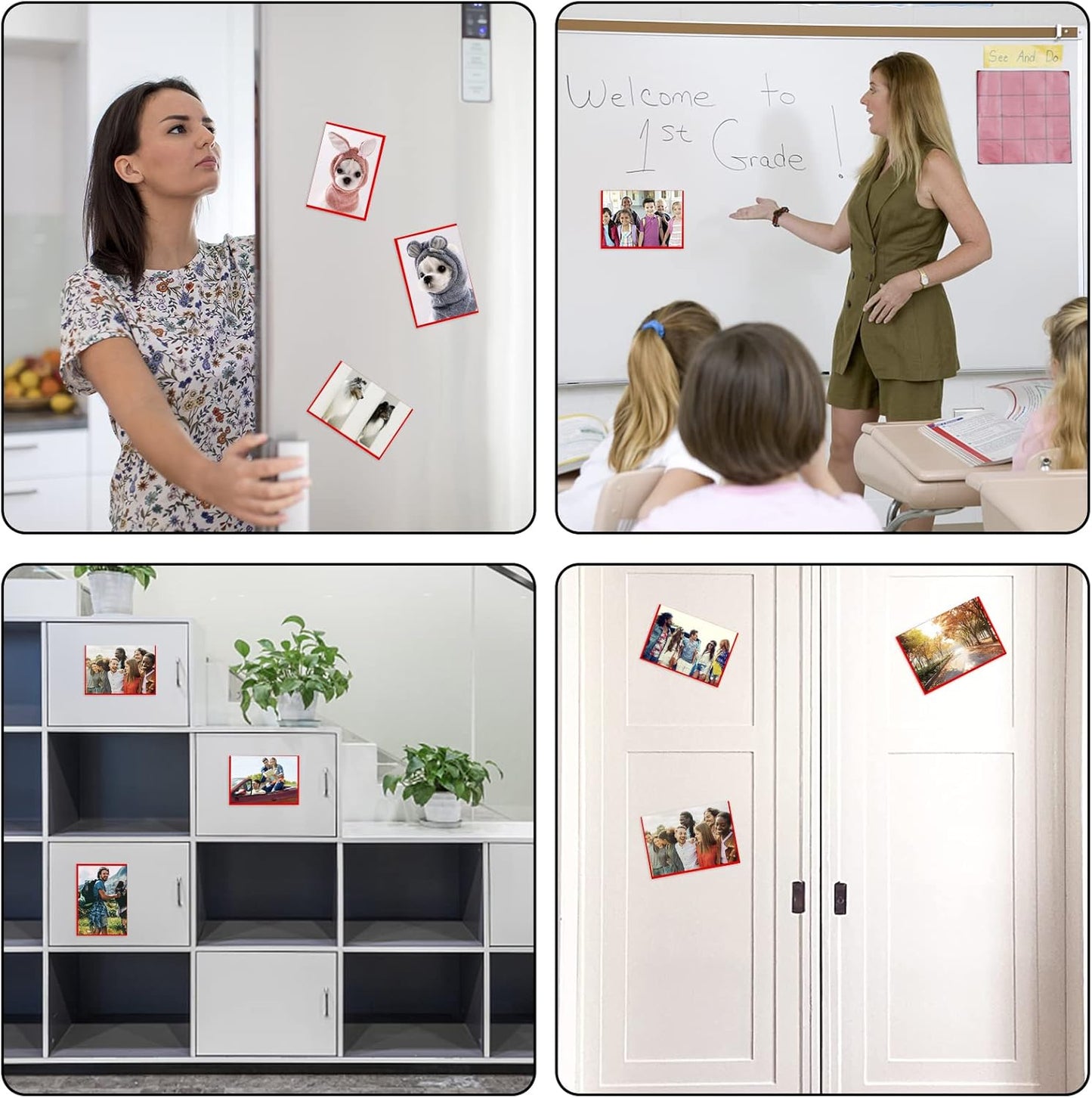Red Magnetic Picture Frame 4X6 for Refrigerator 10 Pack,Photo Magnets Sleeves