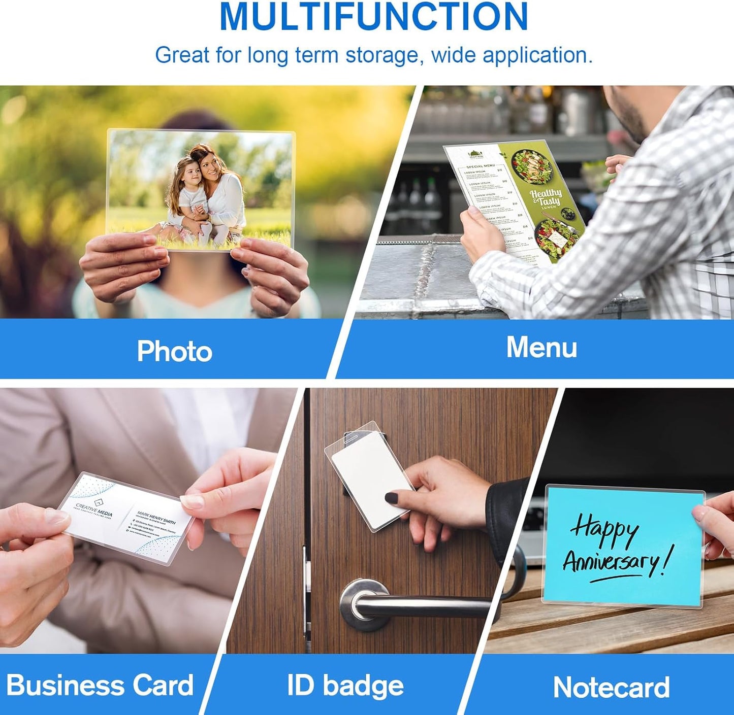 KTRIO 5 Mil Laminating Sheets 150 Pack, Various Sizes Thermal Laminating Pouches, Clear Laminate Sheets for Letter Size, Photos, Notecards, ID Badges, Business Cards, Compatible with Laminators