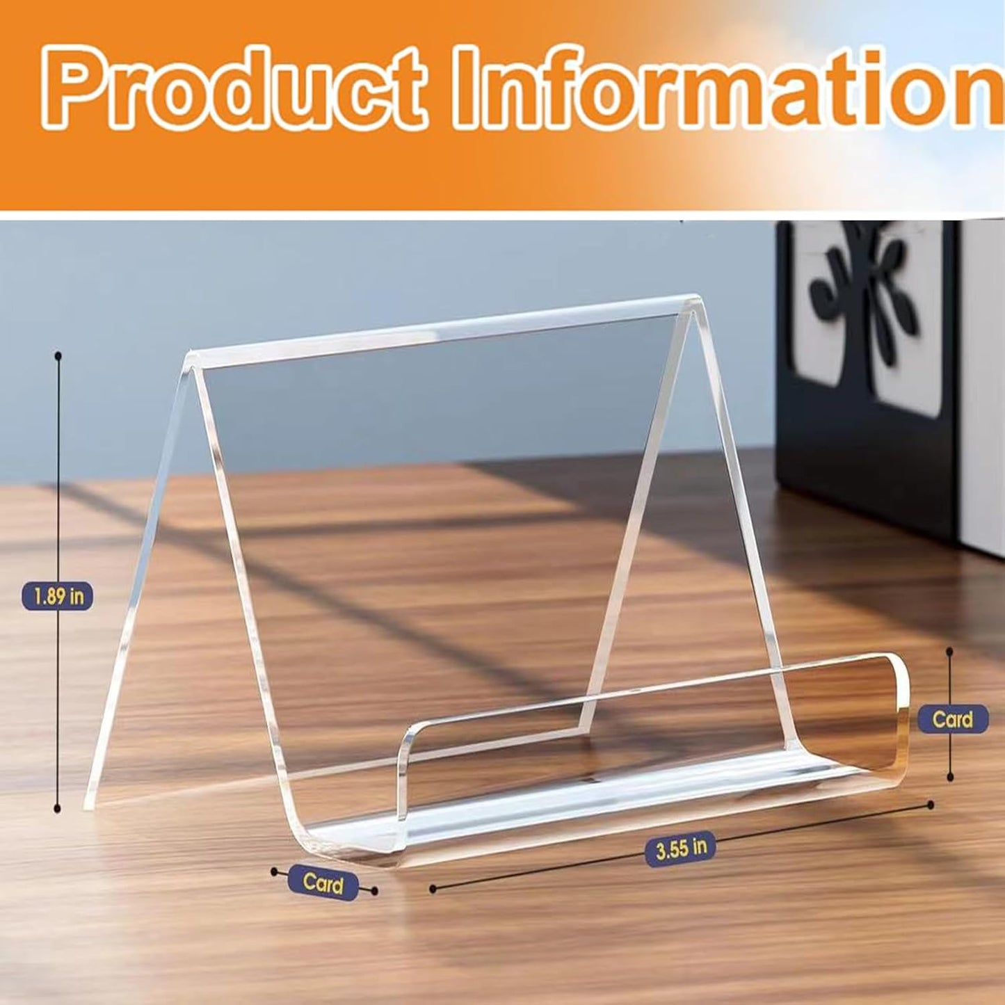 10 Pack Acrylic Business Card Holder for Desk, Business Card Stand Desktop Business Card Holders for Exhibition,Office Acrylic Business Card Stand Display