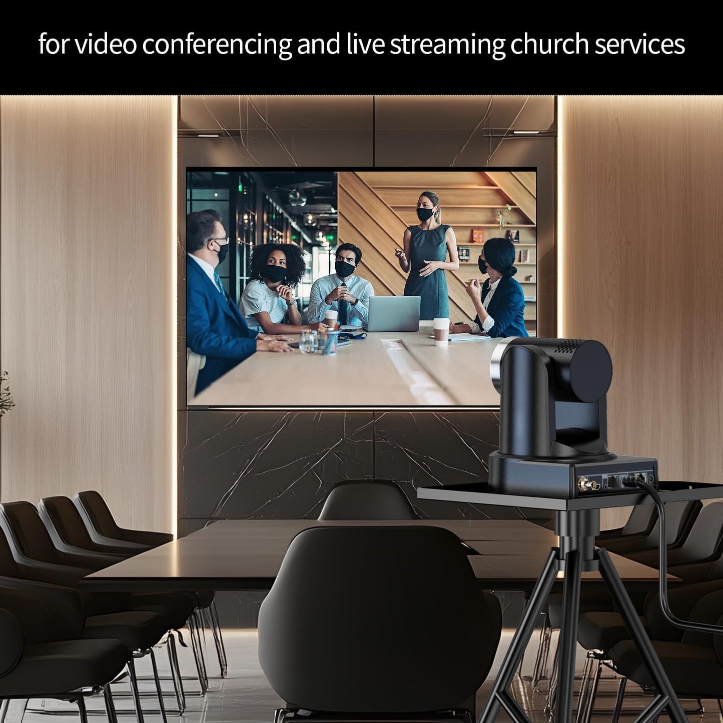 4K PTZ Camera with 20X Optical Zoom & AI Auto Tracking, HDMI/SDI/USB3.0/RJ45 Multi-Interface for Live Streaming, Video Conference & Church Events, vMix/Zoom/OBS Compatible