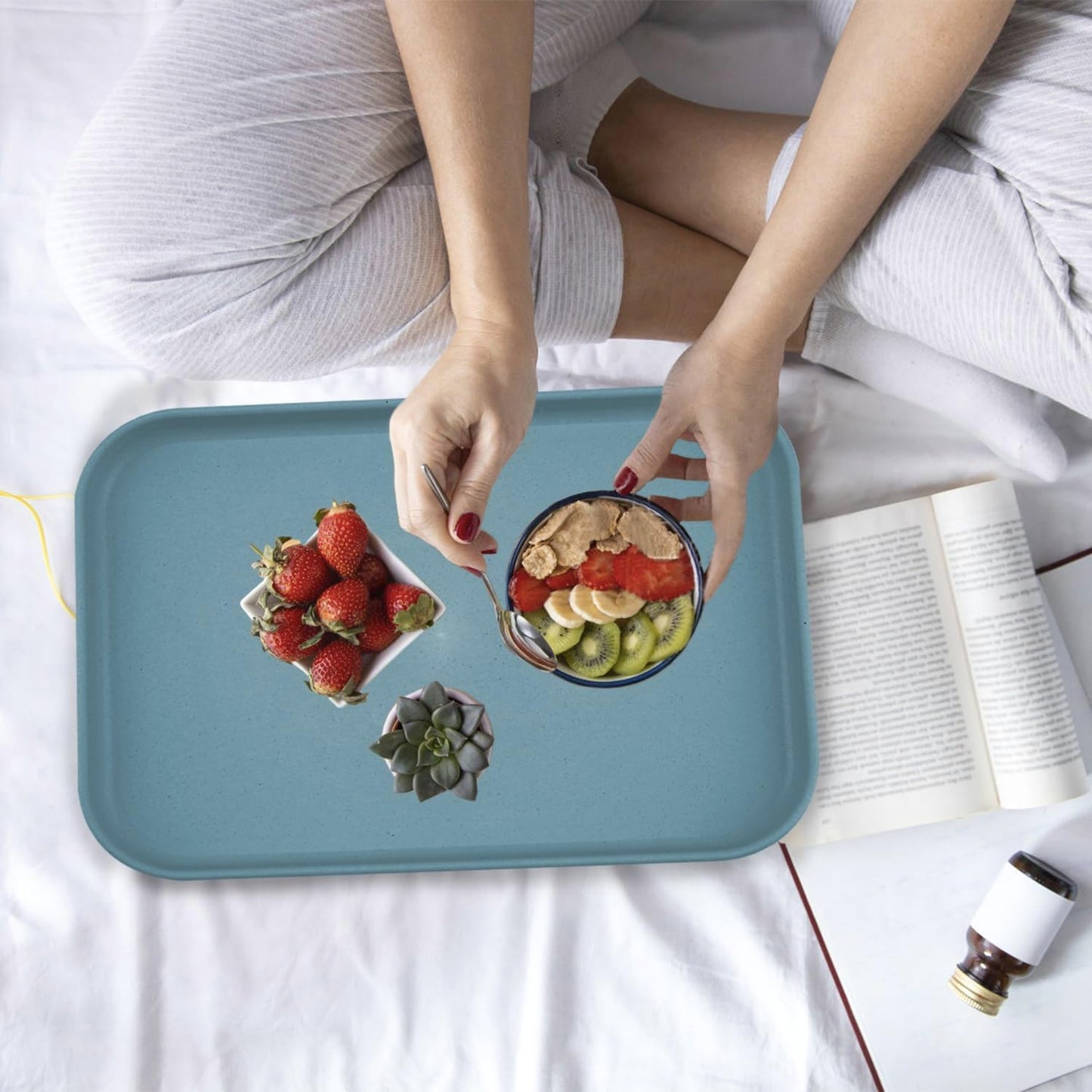 Plastic Art Trays,10-Pack Large Plastic Art Trays (14.9 x 10.6in),Stackable Activity Tray Crafts Organizer Tray Serving Tray Jewelry Tray for DIY Projects, Painting, Beads, Organizing Supply