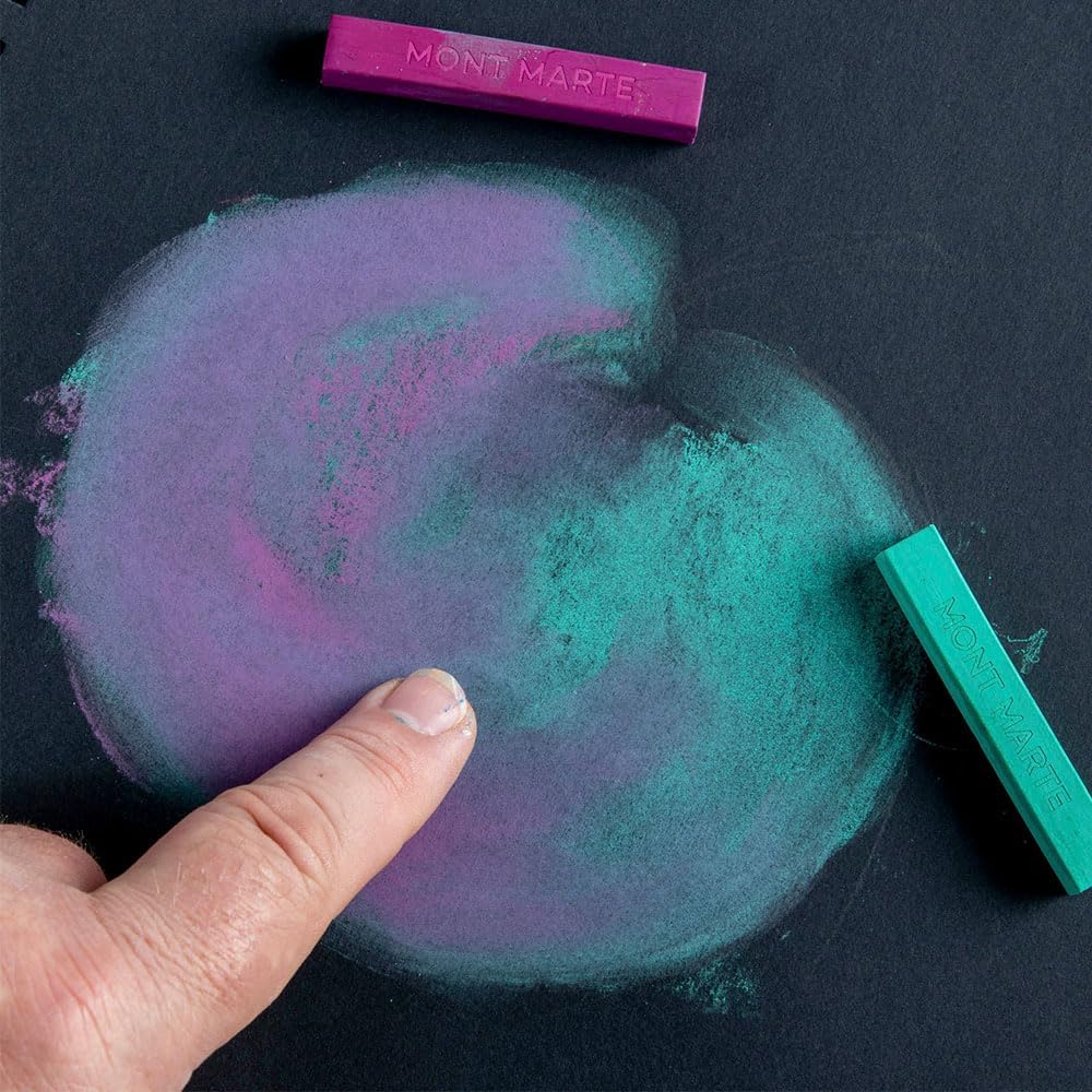 Mont Marte Soft Pastels in Tin Box Signature 48pc, 48 Assorted Colors, Vibrant Pastel Sticks, Great Blending, Comes in Storage Case, Ideal for Art, Craft, Coloring and Sketching