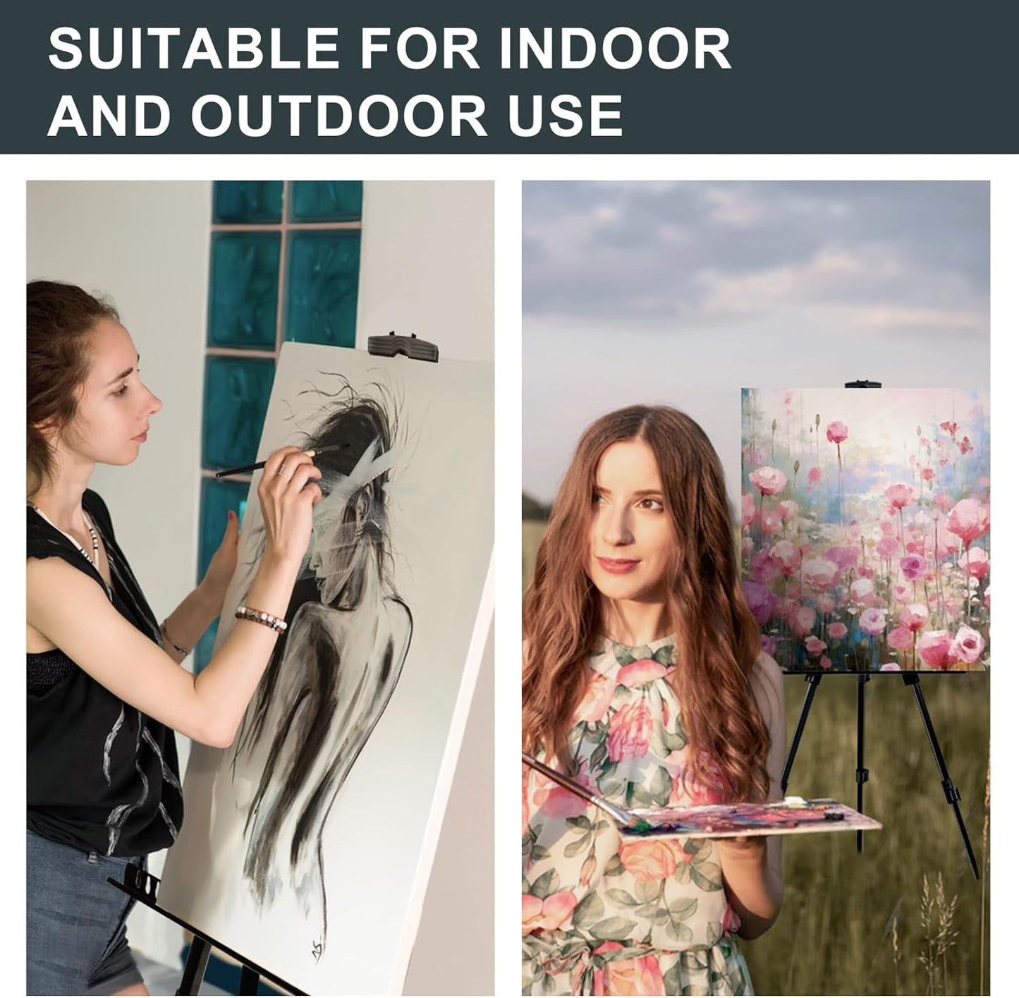 AROIC Art Painting Artist Easel Stand, Painting Display Easel Stand,Portable Adjustable Iron Tripod Display Stand with Bag, Height from 20 to 66 in for Table-Top/Floor Drawing and Displaying(8 Pack)