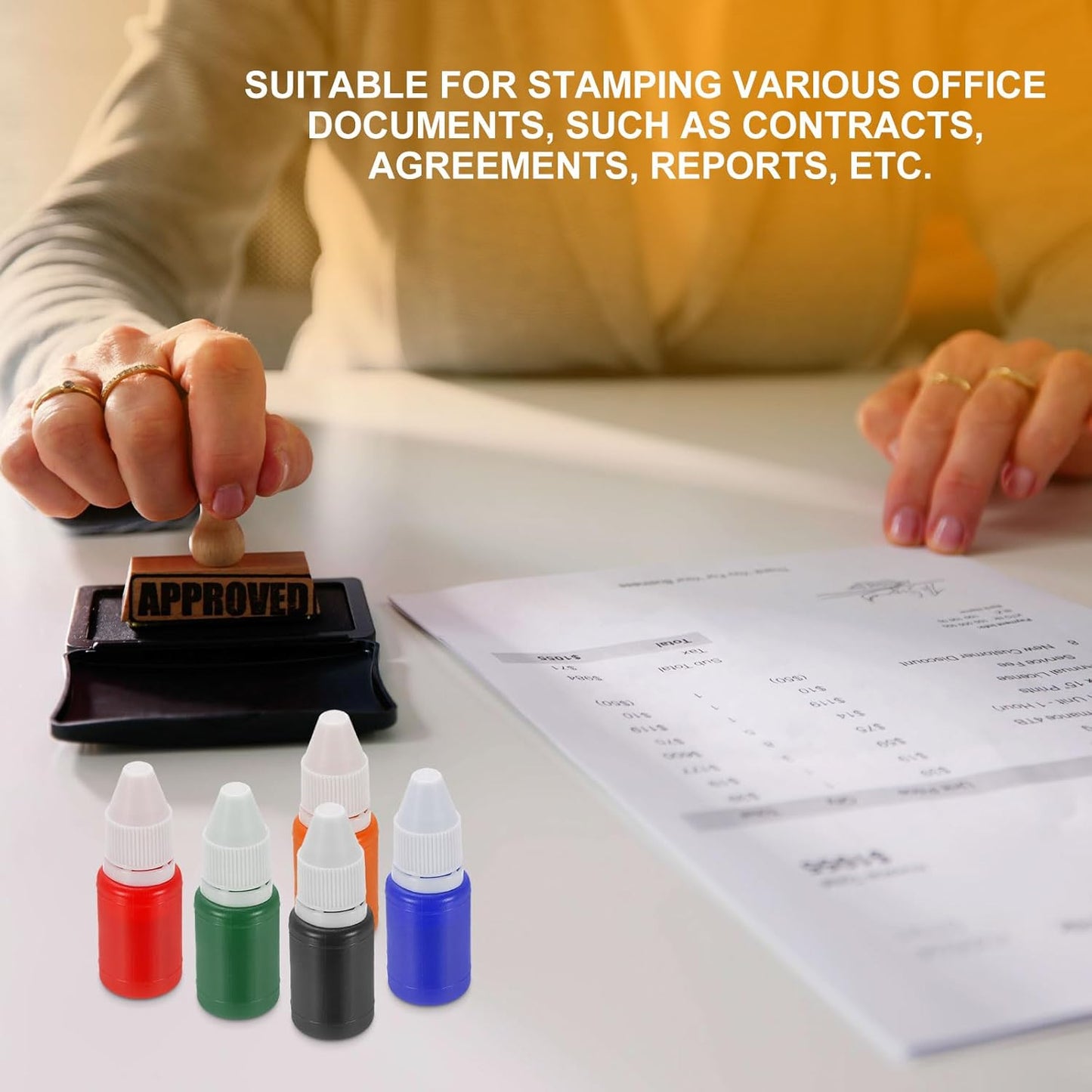 PATIKIL 0.33oz Refill Ink for Stamps and Ink Pads, 12Pcs 10ml Stamp Pad Ink Refill for Office Stamp Self Inking Stamp Date Stamp Scrapbooking, Orange Red