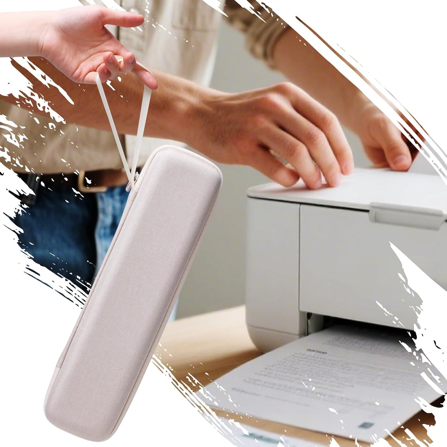 XANAD Hard Case for Brother DS-640 / DS-740D / DS-940DW /DS-720D/Doxie Go SE Duplex Mobile Document Scanner(Cream)