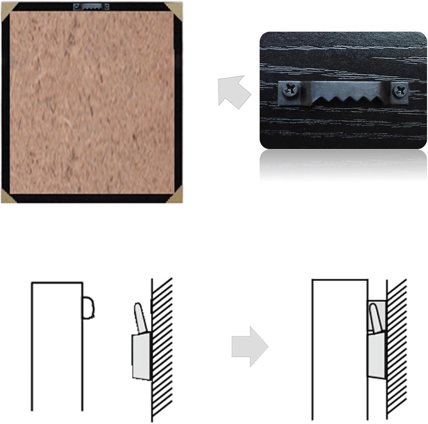 50 Pack Large Heavy Sawtooth Picture Hangers Steel Picture Hangers with Screws Picture Hang Solutions, for Hanging Clock Paintings Artwork Picture Frame Hook Photos (Black,Supports 50 lbs)