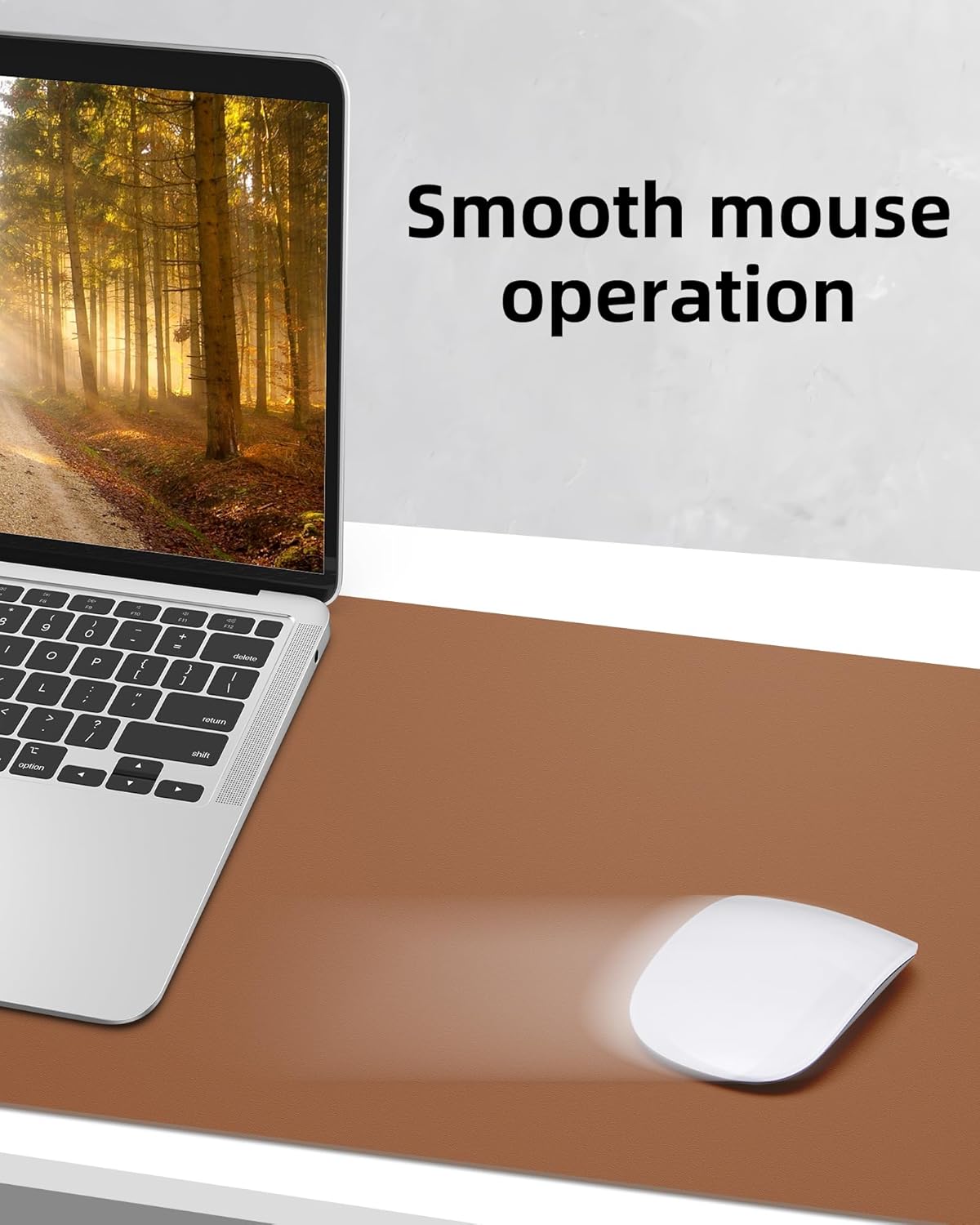 Large Desk pad mat,Mouse Pad,Office Desk Mat, Non-Slip PU Leather Desk Blotter,Large Desk mat,Waterproof Keyboard mat for Office/Home/Decor (Brown,48" x 17")