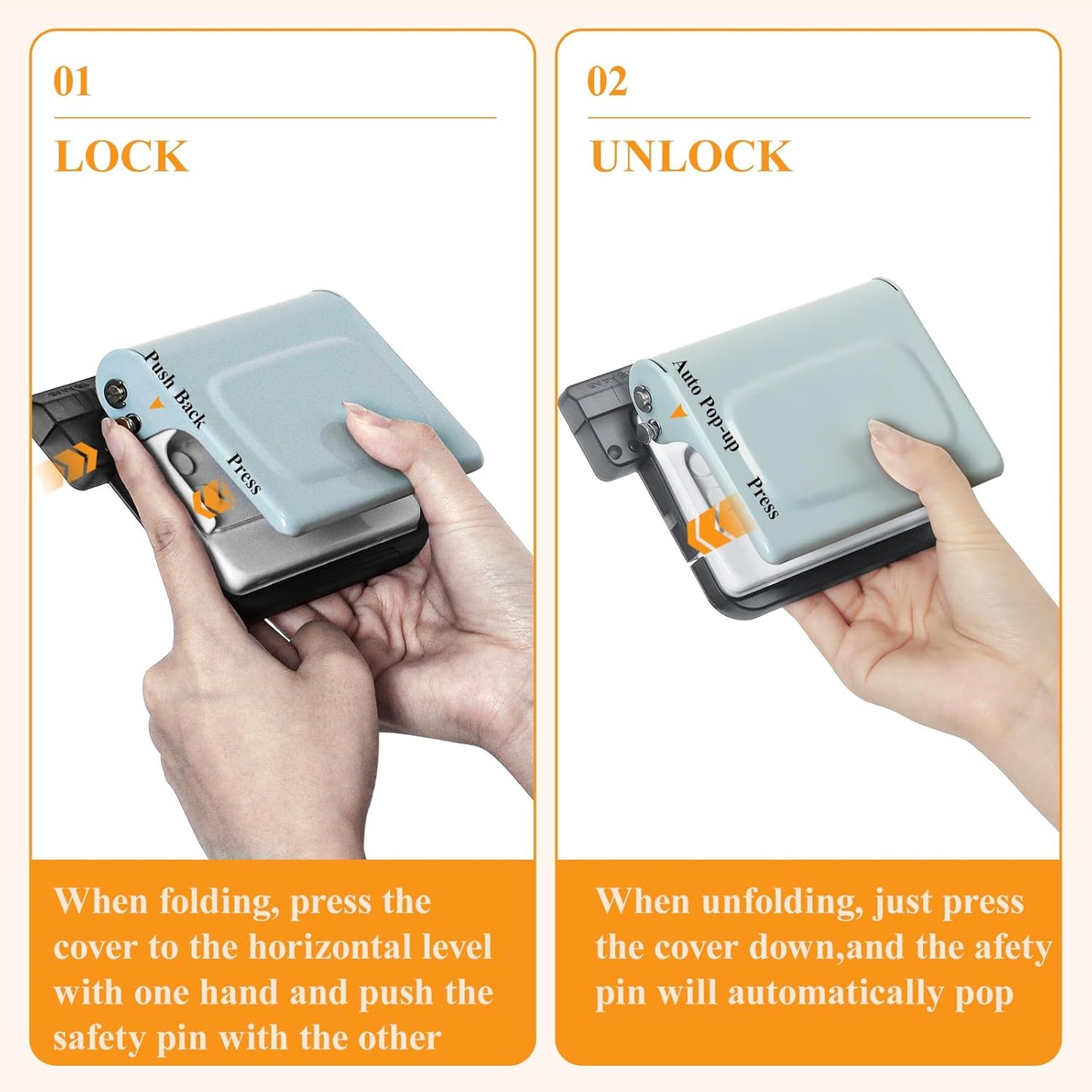 10 Hole Punch Binding Machine for Planners with 10 Multi-Color Binder Rings, 30 Holes on A4, 20 Holes on A5, 26 Holes on B5, 10 Sheet Capacity (Pale Blue)