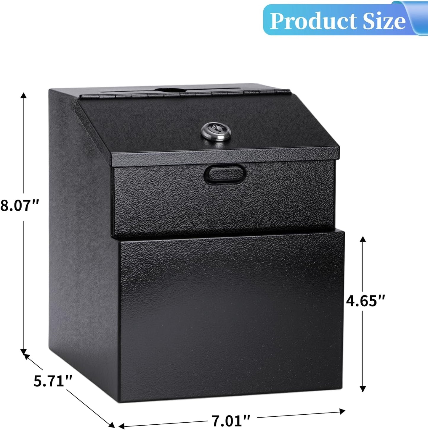 Suggestion Box with Lock and Slot 2 Pack Metal Wall Mounted Donation Box with 4 Keys