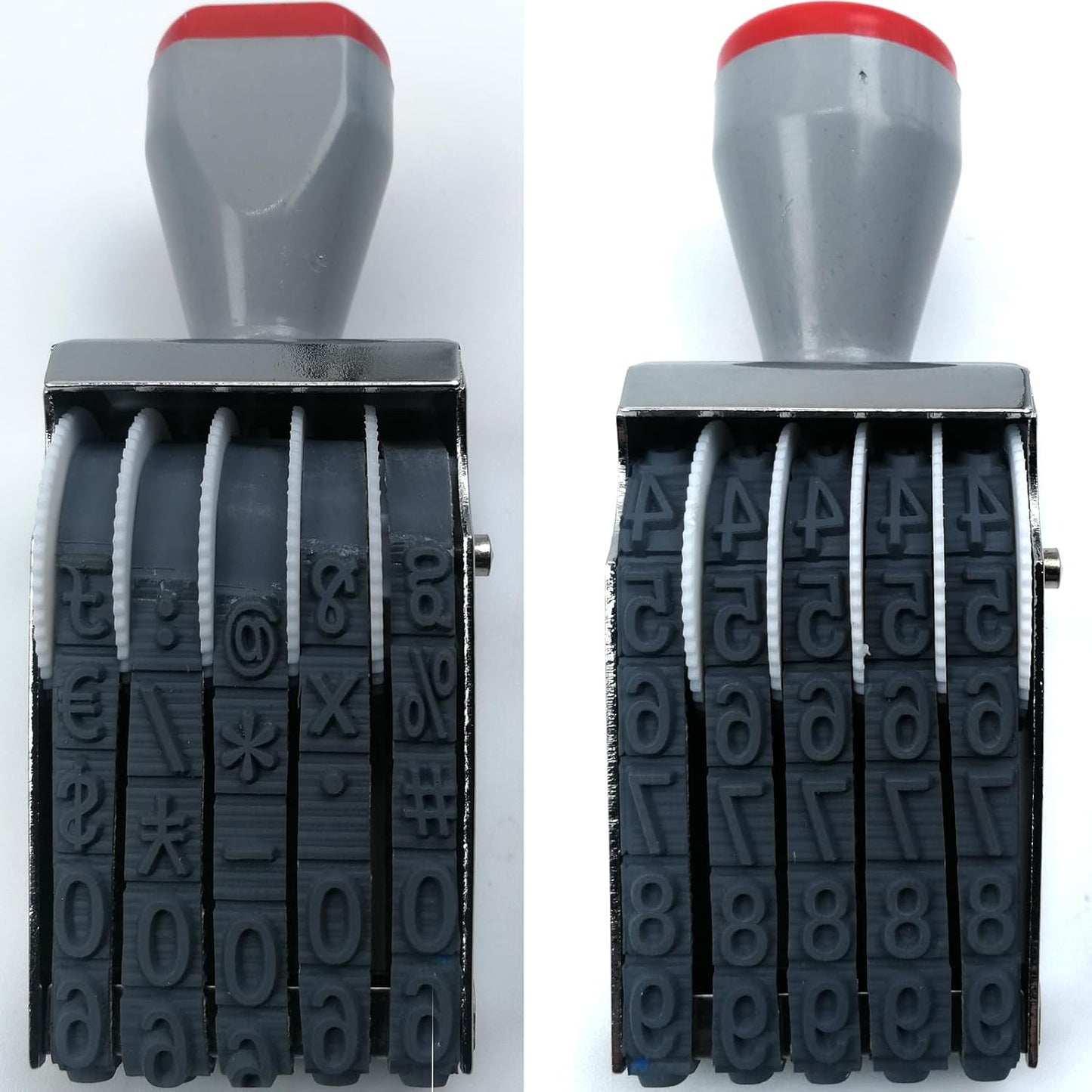 zeng Adjustable Number Stamp, with Number 0-9 and Symbols, Manual Rolling Office Business Stamp, Supermarket & School Supplies, Multicolor (Large 5 Digit)