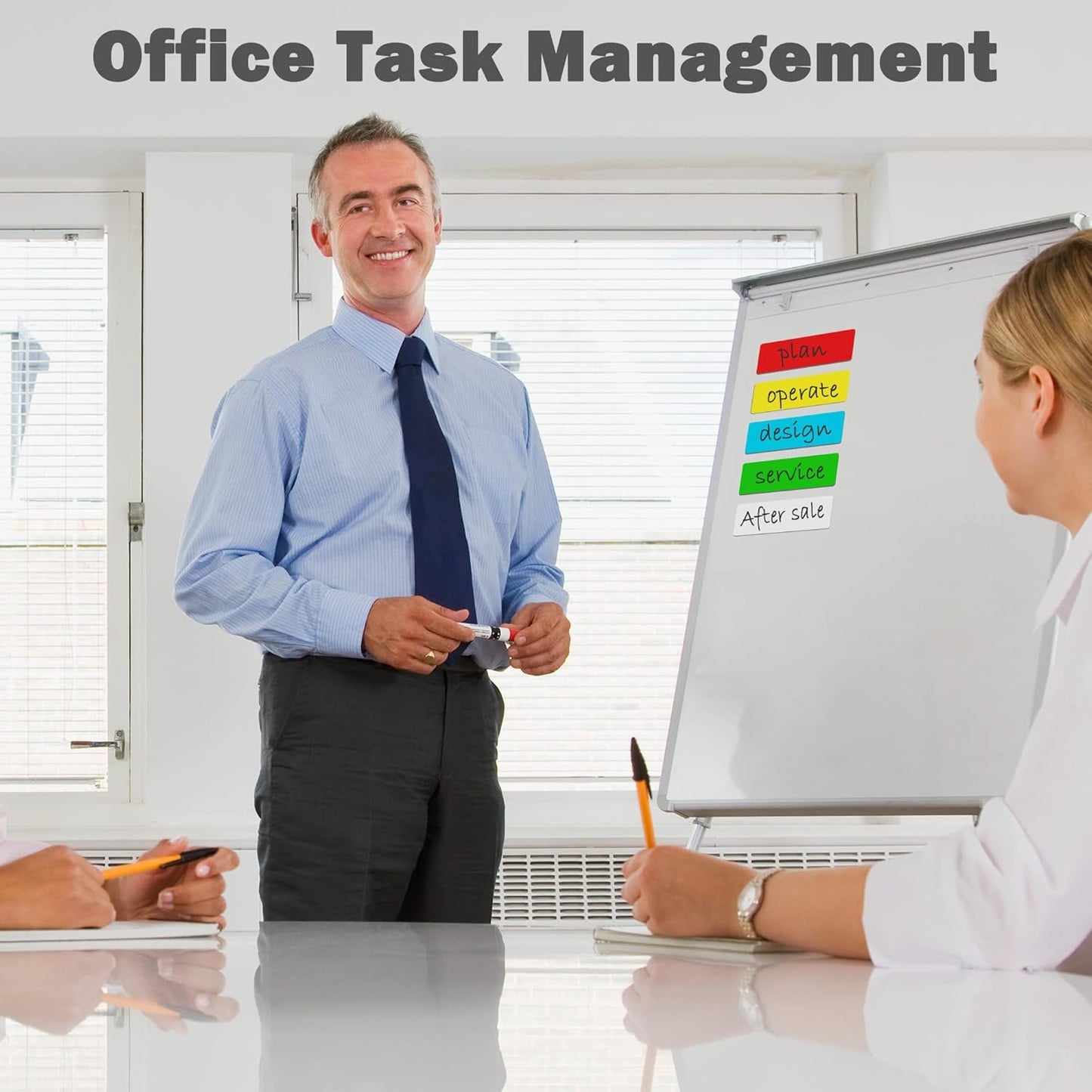 LLPT Dry Erase Magnetic Labels 1" x 3" 50 Packs Blank Writable Magnet Stickers Reusable for Refrigerator Shelf Whiteboard Toolbox Craft and Other Metallic Surfaces Blue (DML1030BL)