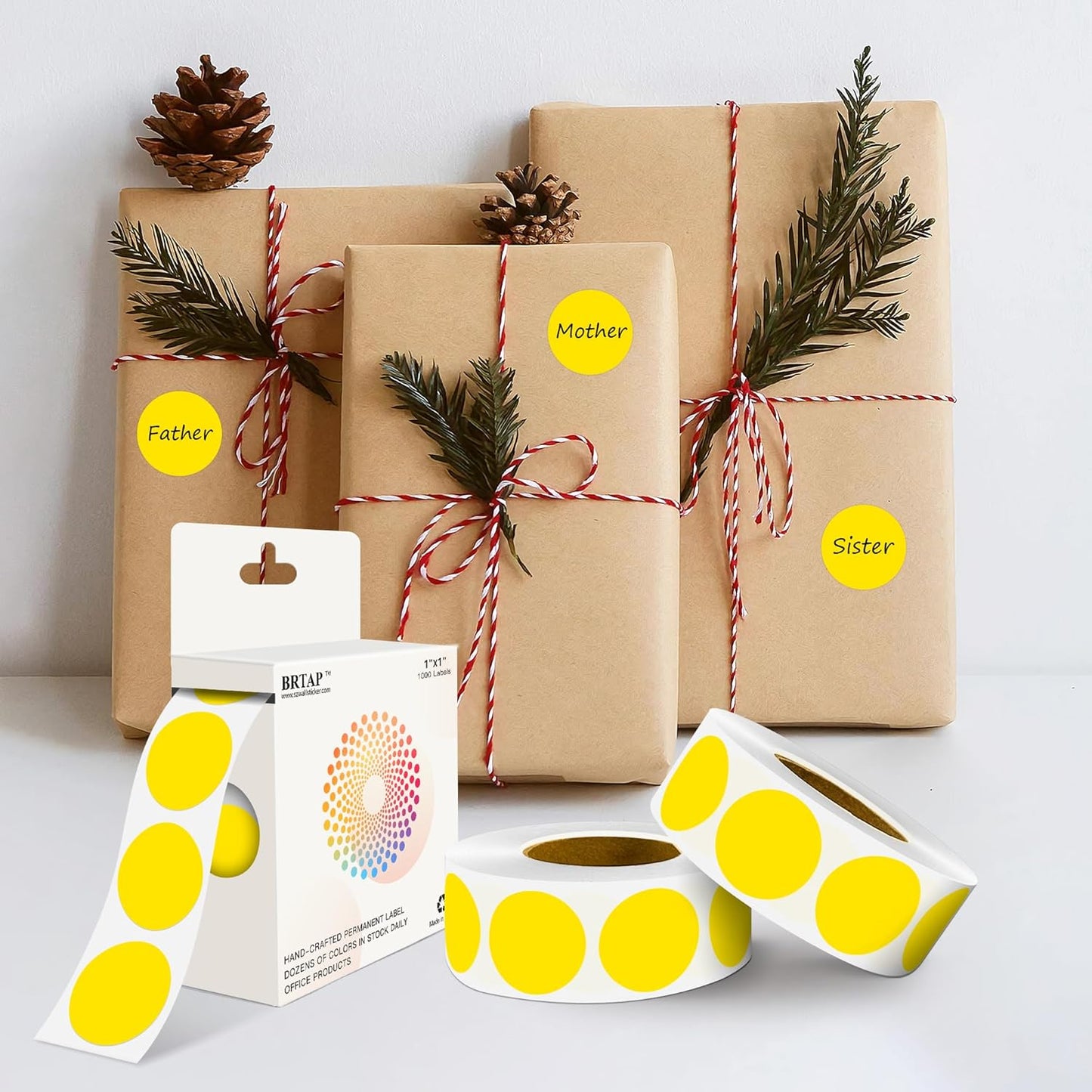 Yellow 1 Inch Round Color Coding Labels with 4000 Dots, 4 Rolls - Bright Color Dot Stickers for File Folders, Inventory System - Highly Visible