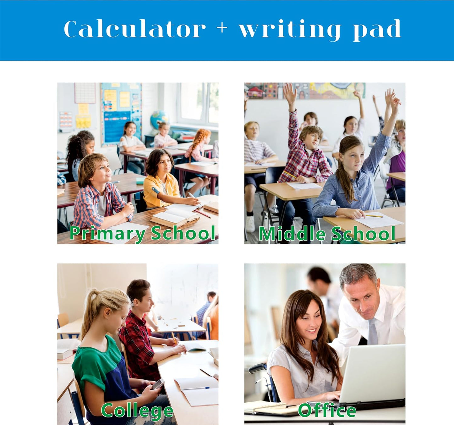 Scientific Calculators, Type-C Rechargeable Desktop Math Solar Calculator with 552 Functions & Notepad, School Supplies for Middle High School & College Students, 991EX (Black)