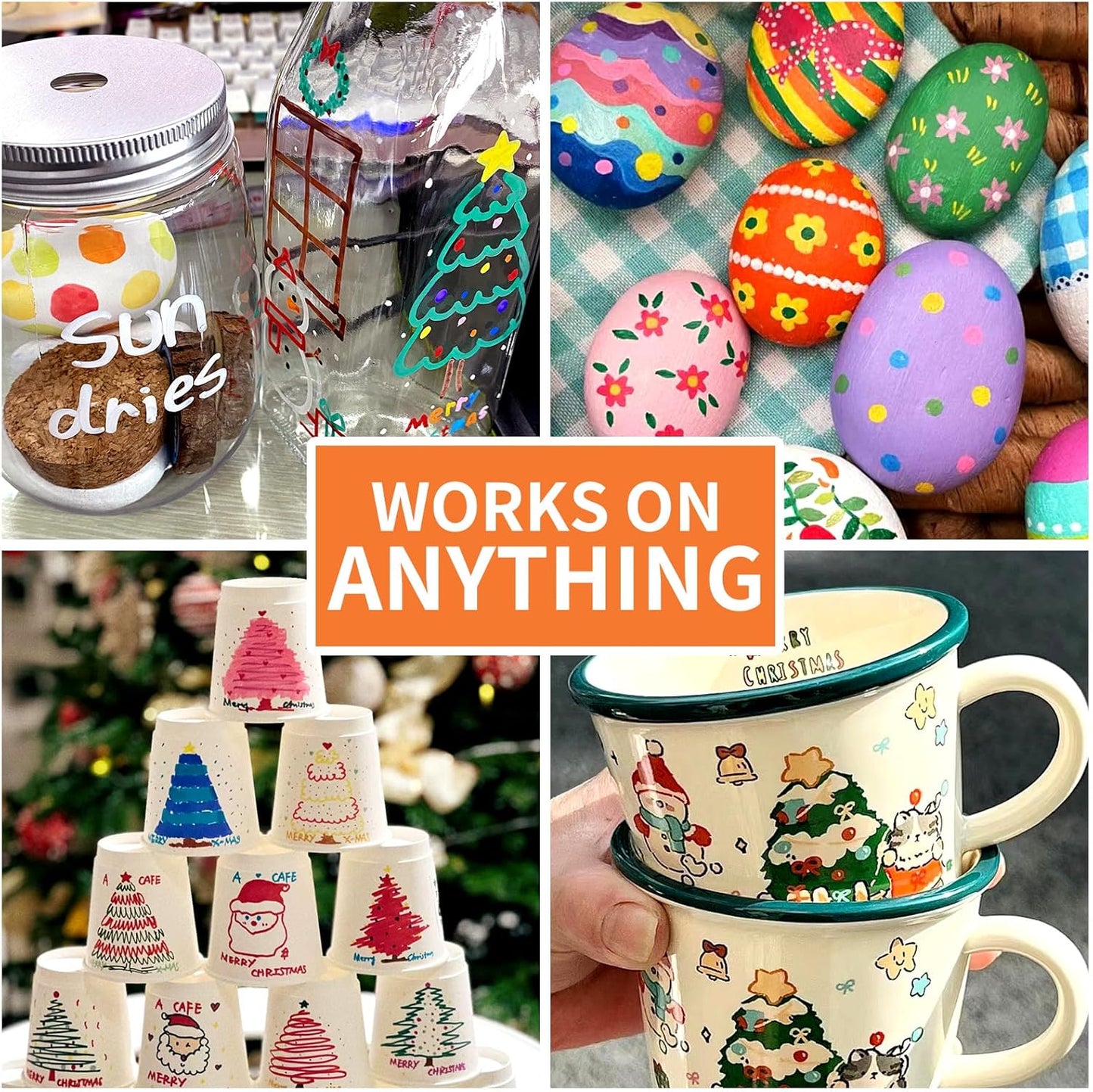 Permanent Paint Pens Blue Paint Markers 2 Pack Oil Based Markers, Quick Drying and Waterproof Marker Pen, Car Tire, Metal, Rock Painting, Wood, Plastic, Canvas, Craft Supplies for Adults