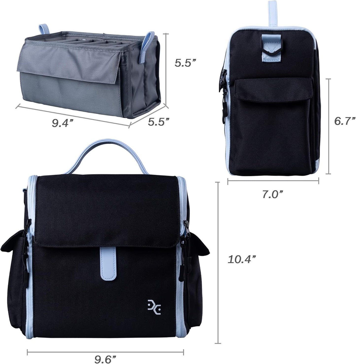 Togood Crossbody Handbag for Marker Pens, Up to 150 PCS (Black)