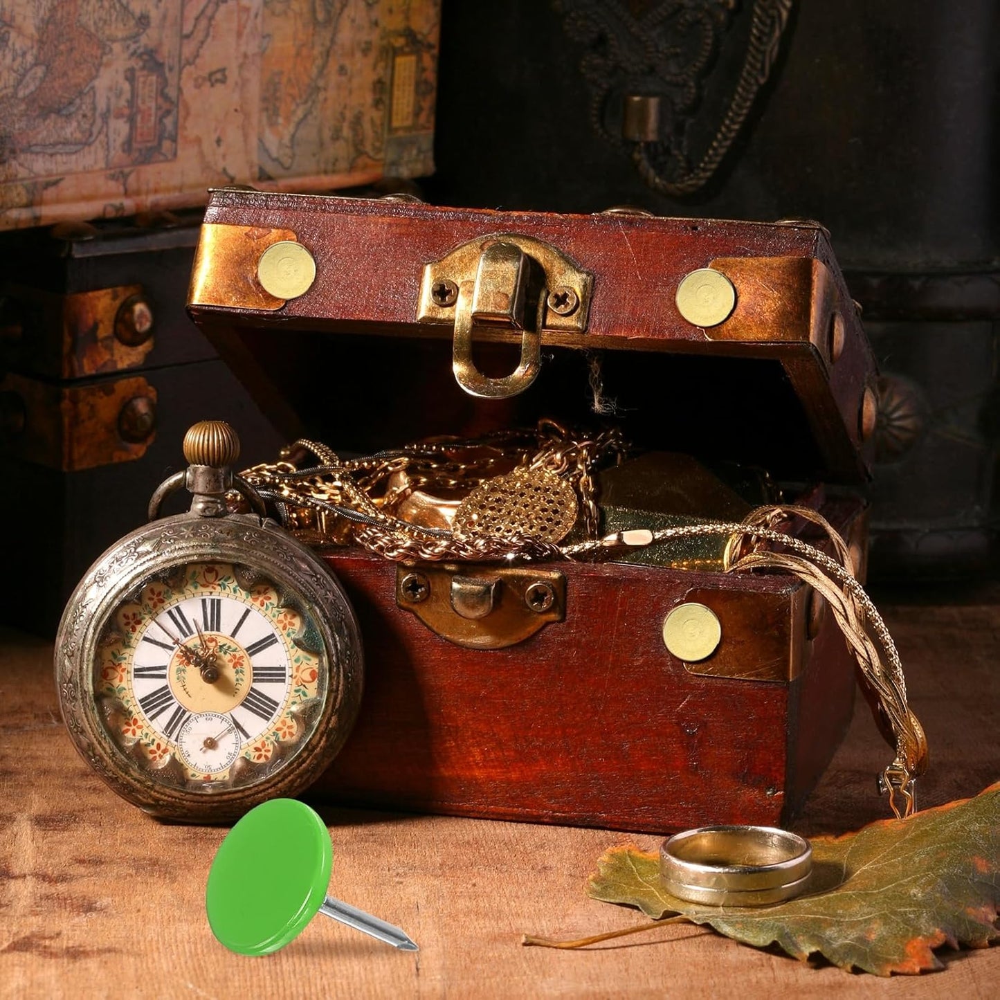 uxcell 100Pcs Upholstery Tacks, 11mmx15mm Flat Head Thumb Tack Decorative Furniture Nails Push Pins for Furniture Sofa Headboards, Light Green