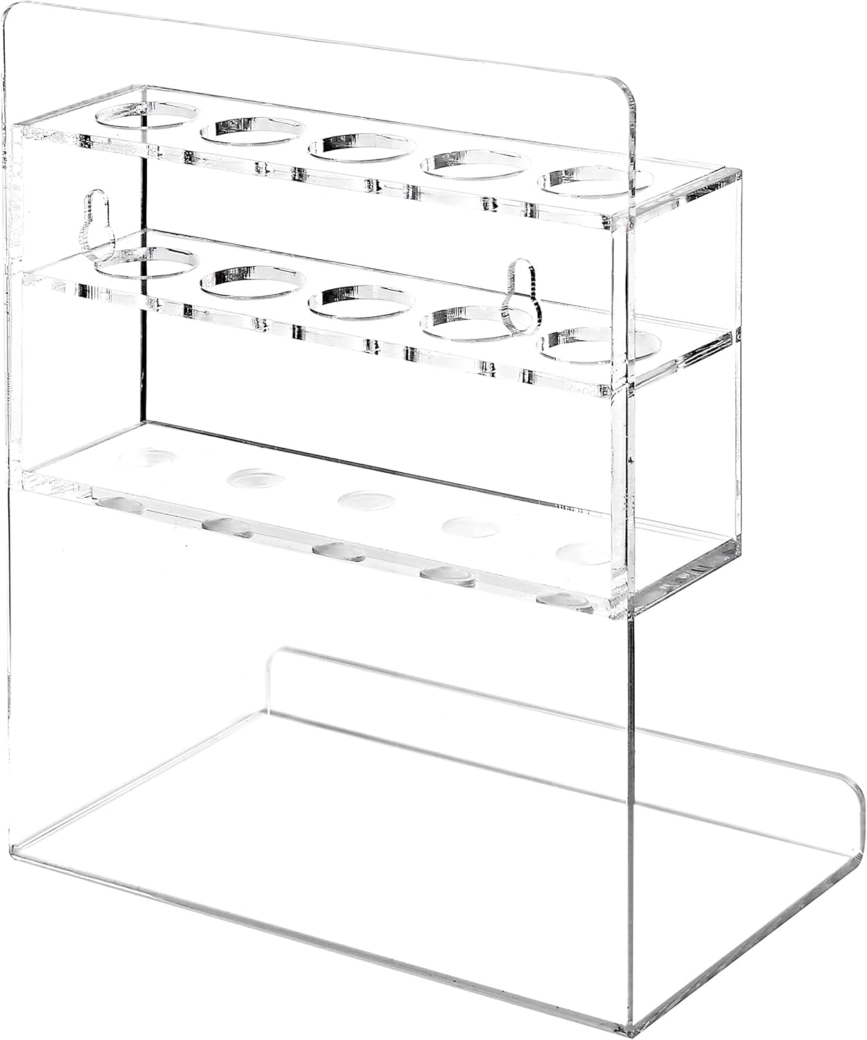 MyGift Wall Mounted Clear Acrylic Dry Erase Marker Holder Organizer for 5 Markers and Eraser, Hanging Whiteboard Accessories Rack for Office Home Dorm Classroom Meeting Room