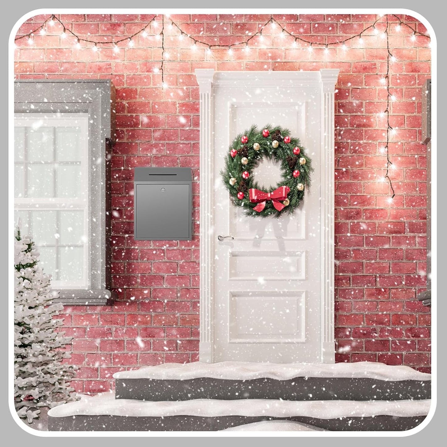 Metal Donation Cash Box Collection Safe Suggestion Box with Lock Wall Mounted Mailbox Delivery Ballot Container for Home Office Outdoor Door(Grey,15 x 12 x 4 Inch)