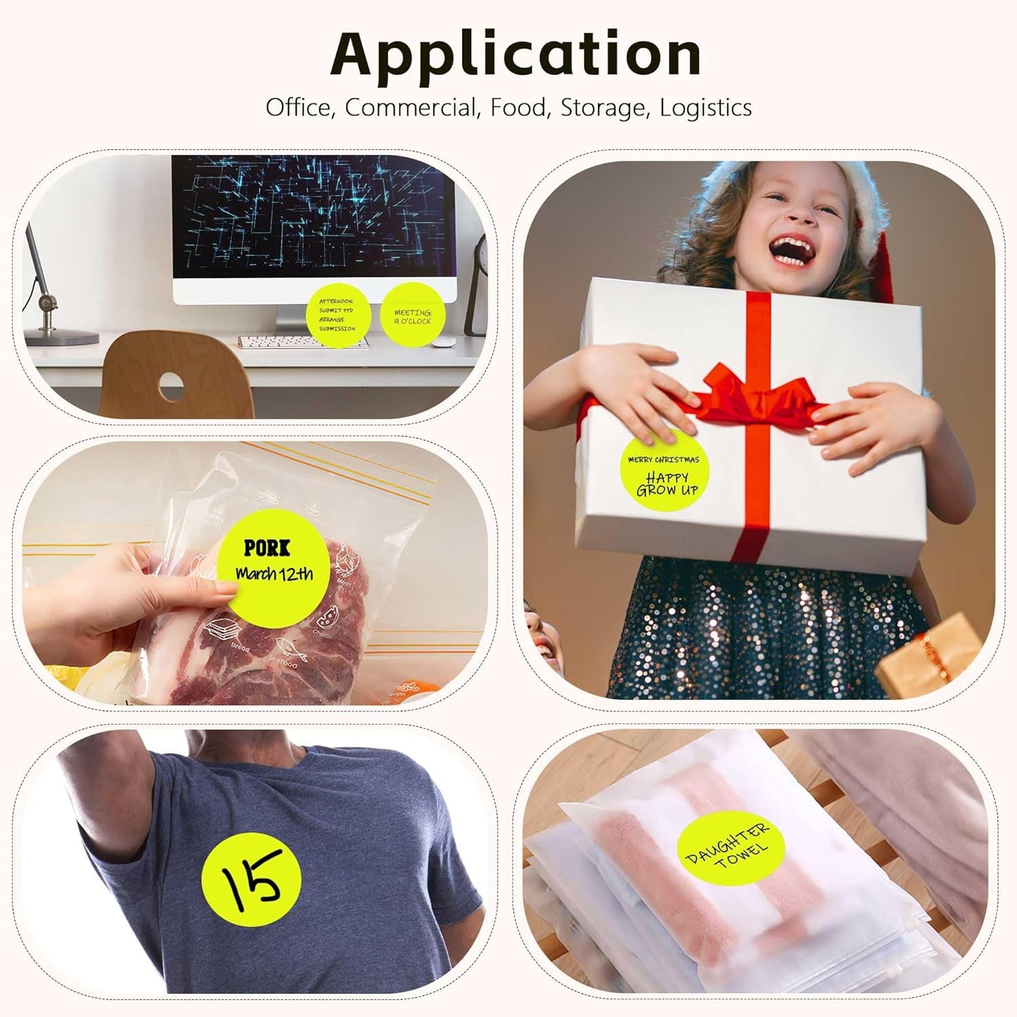 PARLAIM 3”Color Coding Labels Stickers,4Rolls/2000per Dispenser Box Round Adhesive Circle Dot Stickers for Inventory Office Home(Fluorescent Yellow)