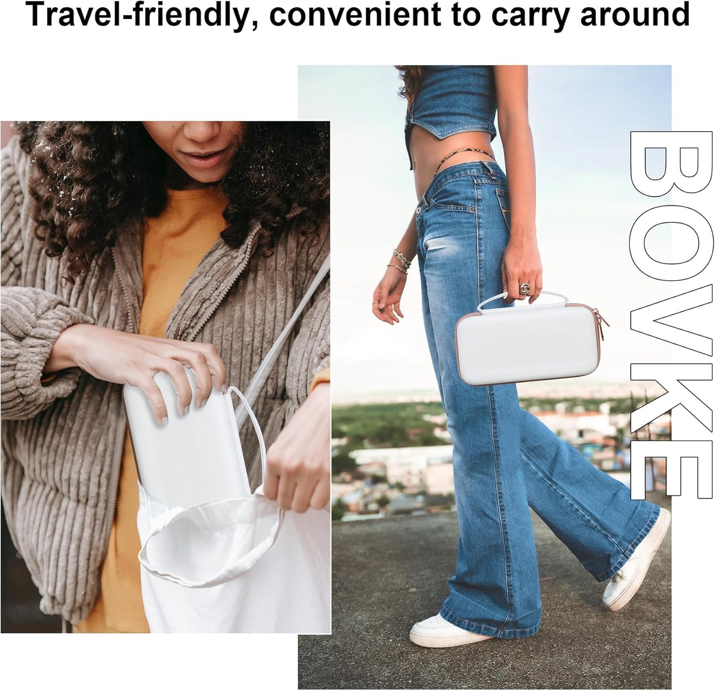 BOVKE Calculator Case for Texas Instruments TI-Nspire CX II CAS/CX II/CX CAS/CX Color Graphing Calculator and More - Extra Mesh Pocket for USB Cables and Other Accessories, White