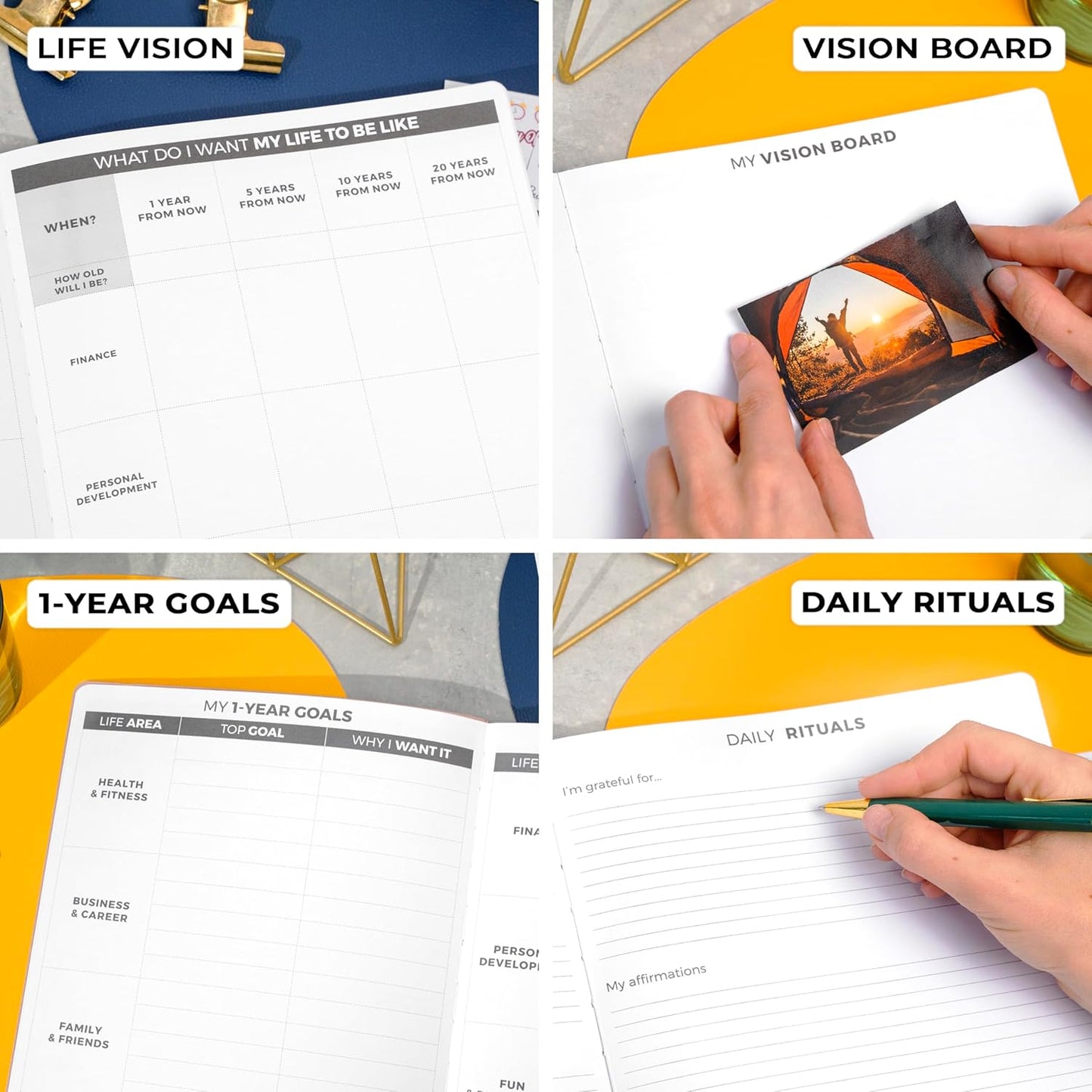 Clever Fox Planner Daily PRO - 8.5 x 11" A4 Size Daily Life Planner and Gratitude Journal to Increase Productivity, Time Management and Hit Your Goals - Undated - Lasts 3 Months (Rose Gold)