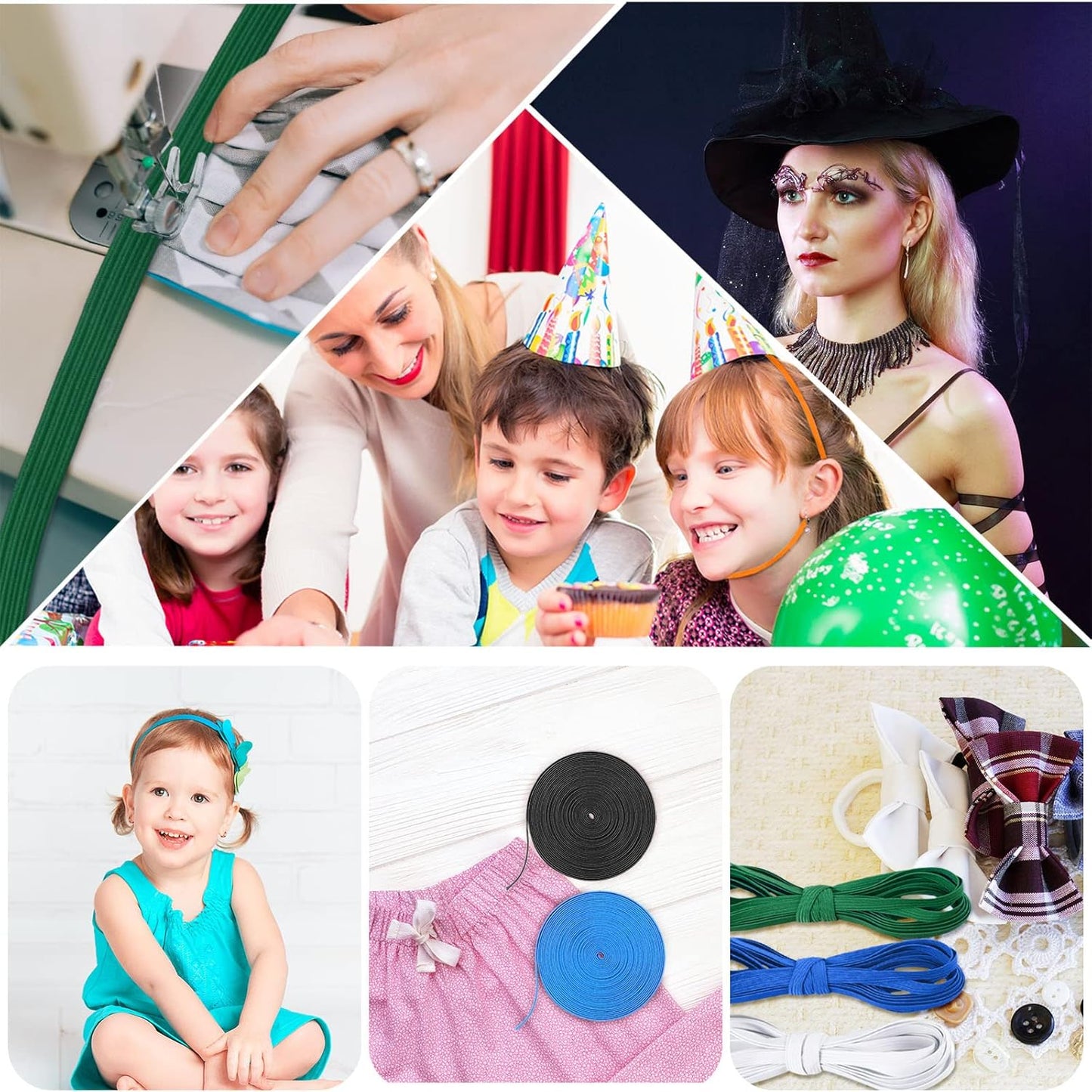 WILLBOND 12 Rolls Colorful Elastic Band Folding Elastic Cord Heavy Duty Stretch Band Knitted Flat Band for Sewing Crafts DIY Comforter Cuffs(1/4 Inch X 4.4 Yard,Retro Colors)