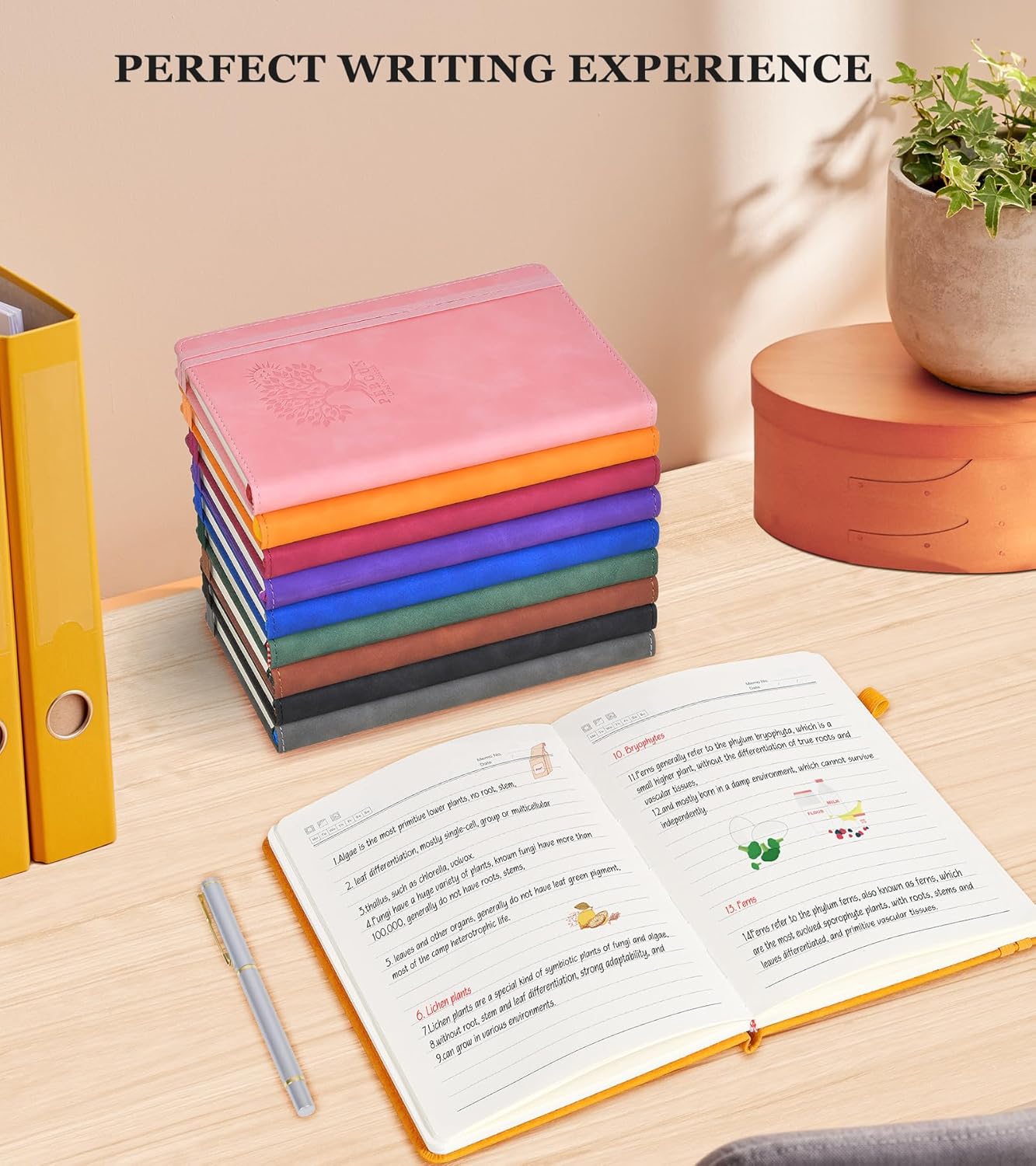 Lined Journal Notebook for Men & Women,200 Pages A5 Hardcover Leather Notebook (5.9"x8.5"), Travel Journal for Work, School, Business Writing, Note Taking, Notepad Diary (Yellow)