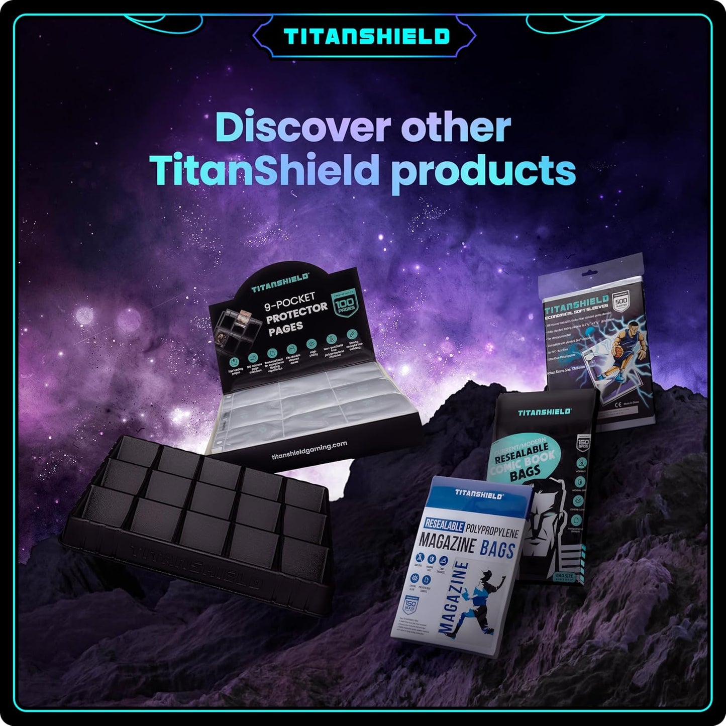 TitanShield (150 Sleeves, Yellow Compatible with Standard Sized Board Games, MTG Magic The Gathering, Lorcana, and Trading Card Sleeves Deck Protector 2.5" x 3.5" 66x91mm