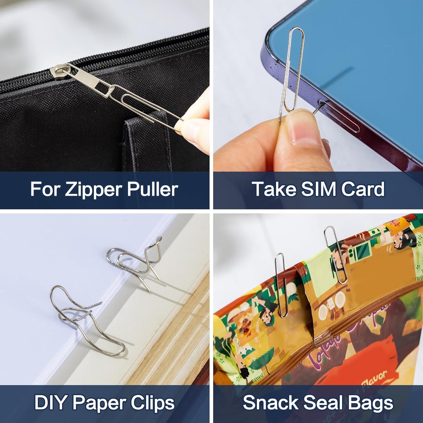 Deli Jumbo Paper Clips Smooth, 1000 Large Paper Clips, 10 Boxes of 100 Each, Silver