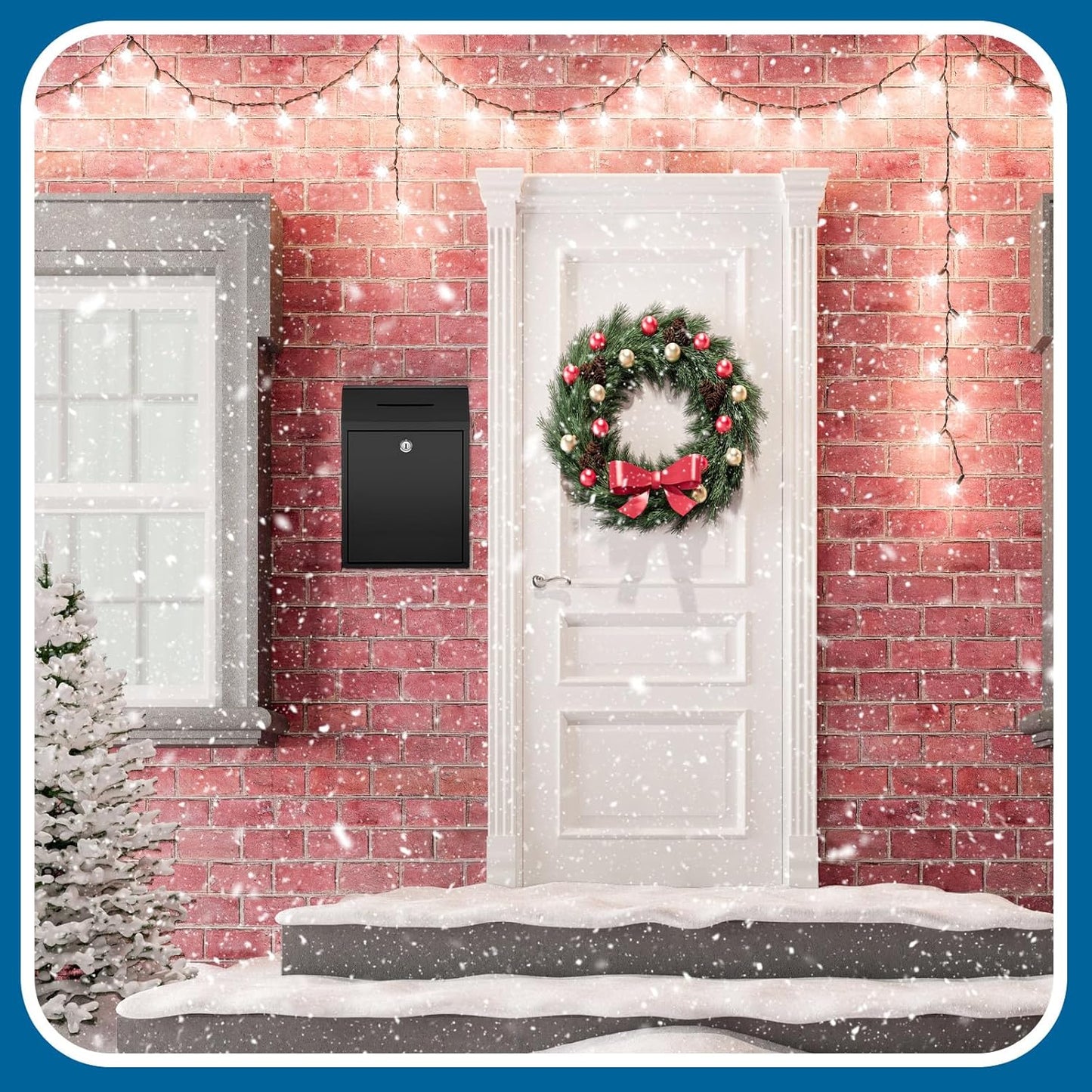 Metal Donation Cash Box Collection Safe Suggestion Box with Lock Wall Mounted Mailbox Delivery Ballot Container for Home Office Outdoor Door