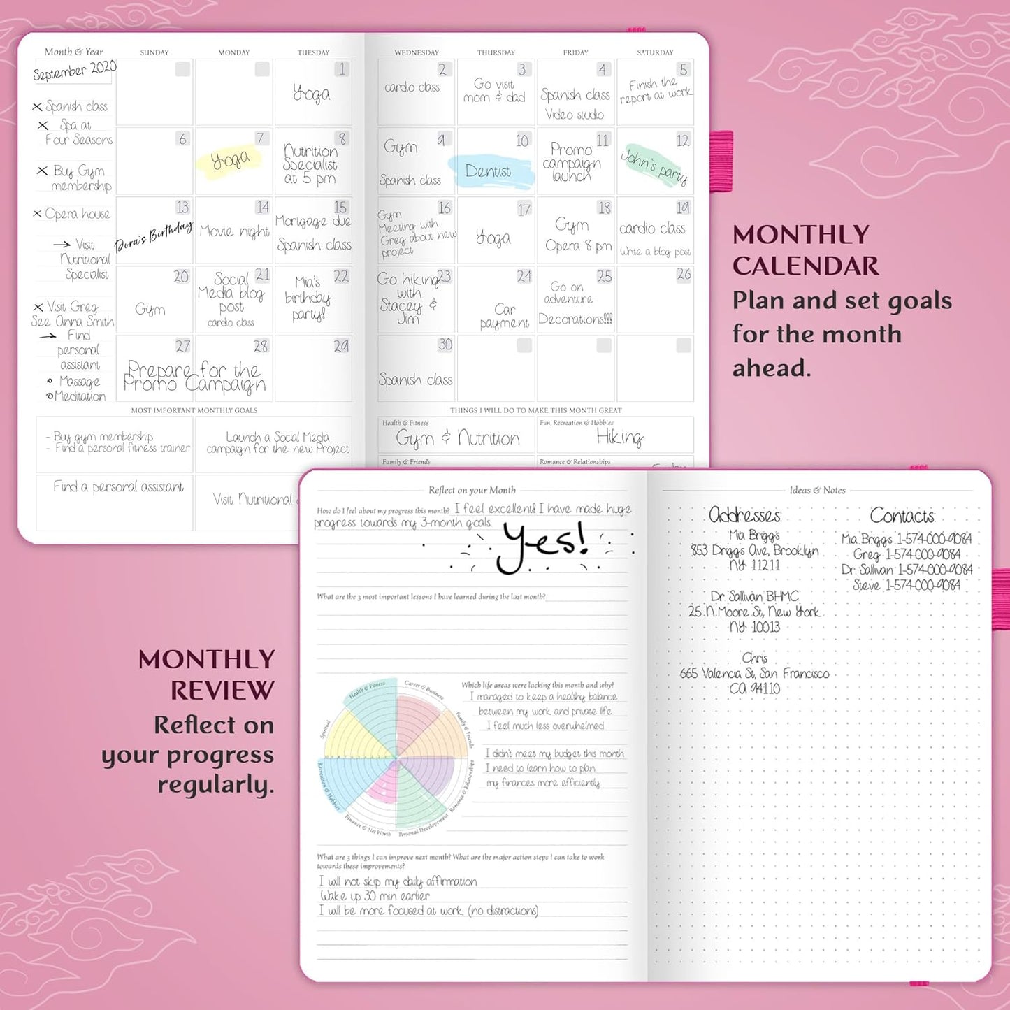 Legend Planner – Weekly & Monthly Life Planner to Hit Your Goals & Live Happier. Organizer Notebook & Productivity Journal. A5 (Hot Pink)