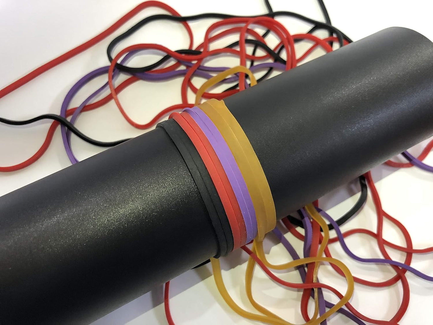 Rubber Bands, Size 117b (7" x 1/8'') Colorful Natural Rubber Band, 117 Heavy Duty Elastic Office Supplies Rubber Bands for Office Files Bank Paper Bills Money or School (1/4 Pound Bag)