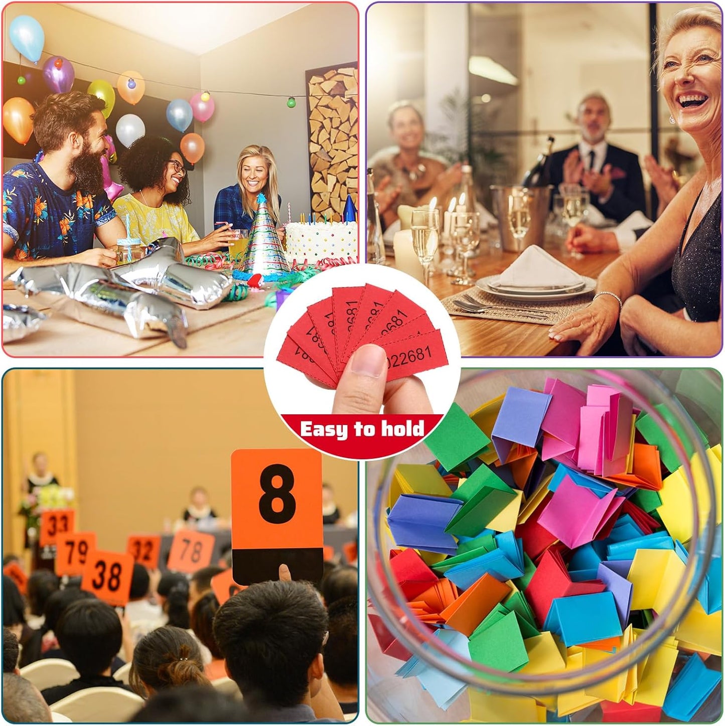 Kosiz 1000 Sheets 15 Bid Raffle Ticket Numbers Auction Tickets for Events & Church (Red)