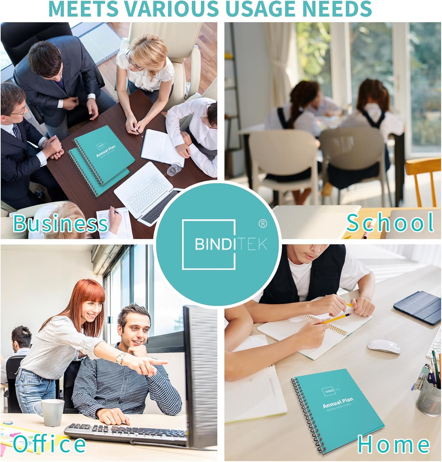 Binditek 50 Pack Plastic Spiral Binding Coils, 12mm(1/2"), 90 Sheet Capacity, 4:1 Pitch, Black, 48Loops, for Letter Size, for Students and Coworkers