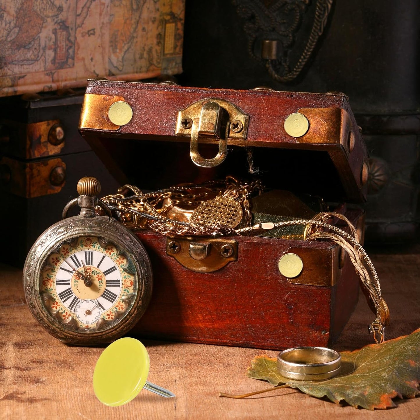 uxcell 120Pcs Push Pins, 11mmx17mm Round Flat Head Decorative Thumb Tacks Upholstery Tacks for Cork Board Office Wall Hangings, Light Yellow