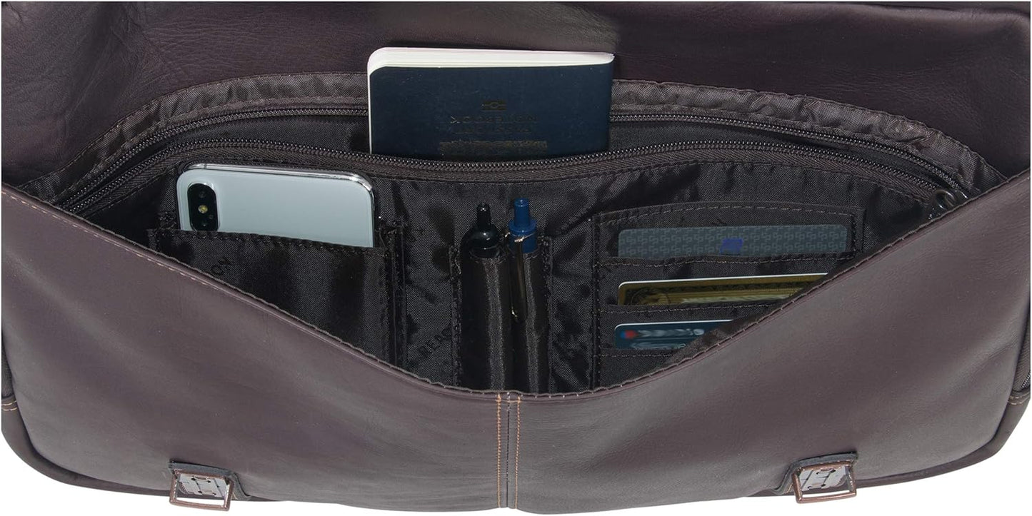 Kenneth Cole REACTION Show Business 16" Colombian Leather Business Laptop Portfolio Messenger Bag