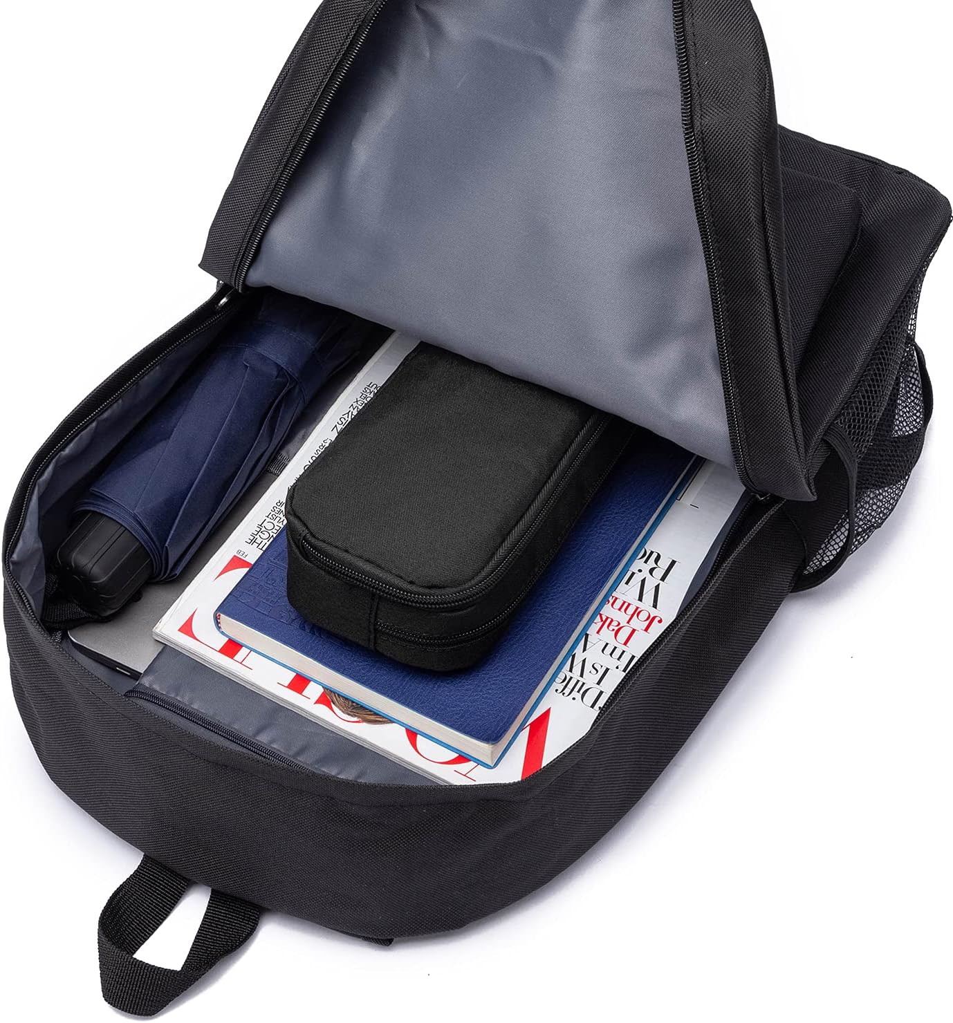 Della Gao Pencil Case Large Capacity Pencil Pouch Aesthetic Pencil Box for Office Stationery Organizer, Simple Sturdy Multifunctional Pencil Bag for Men - Black