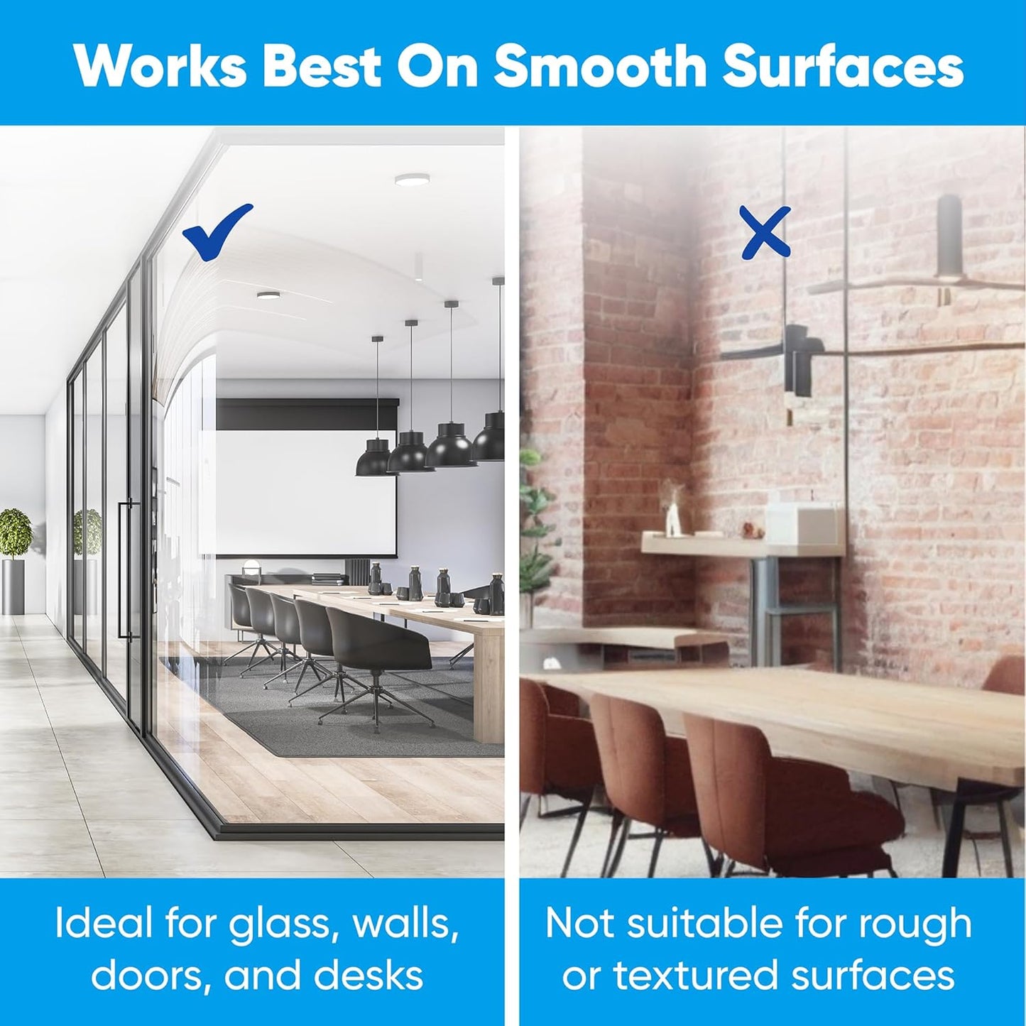 Dry Erase Whiteboard Film Surface 80" x 24" for Walls, Doors Tables Chalkboards Whiteboards No Ghosting Peel and Stick White Board Sticker, Stain-Proof Self-Adhesive Whiteboard Paper