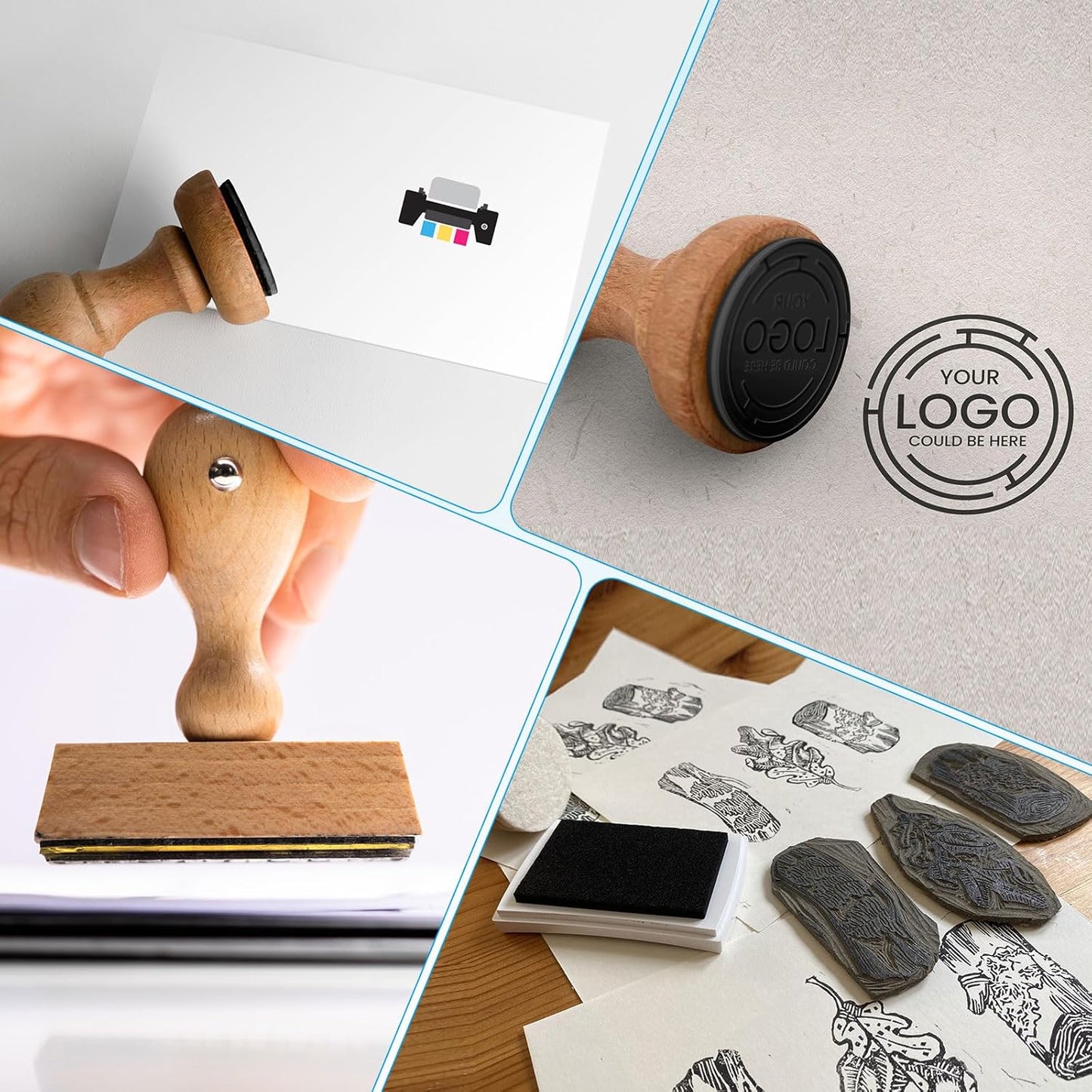 PATIKIL 3"x2" Large Stamp Pad, 2Pcs Washable Craft Ink Pad for Rubber Stamp Card Making Stamping Scrapbook Fingerprint Handprint, Pink/Black