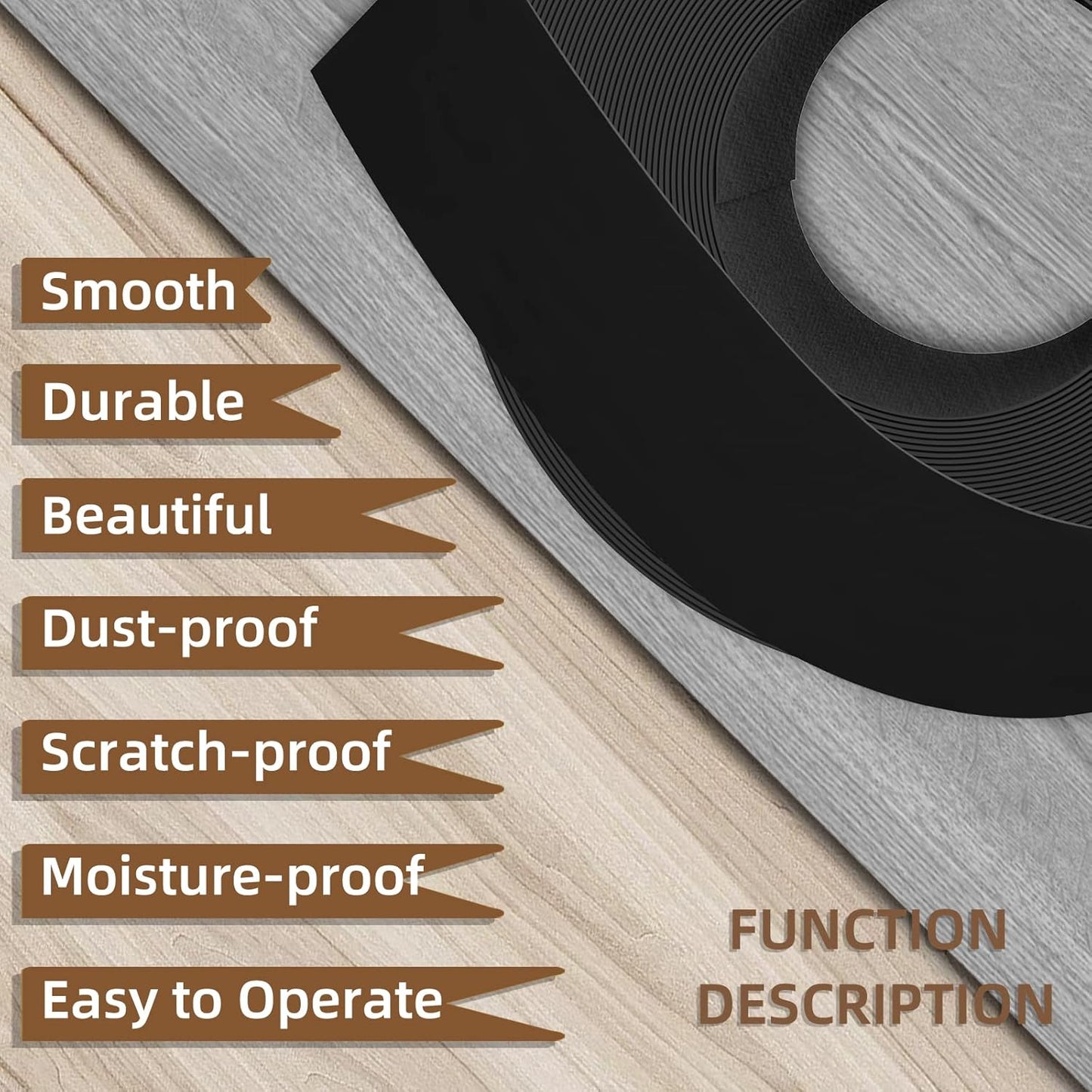 GSCIT Club Black Edge Banding, 7/8 inch x 250ft Melamine Edge Banding with Hot Melt Adhesive Preglued Cabinet Edge Banding Flexible Black Veneer Edging