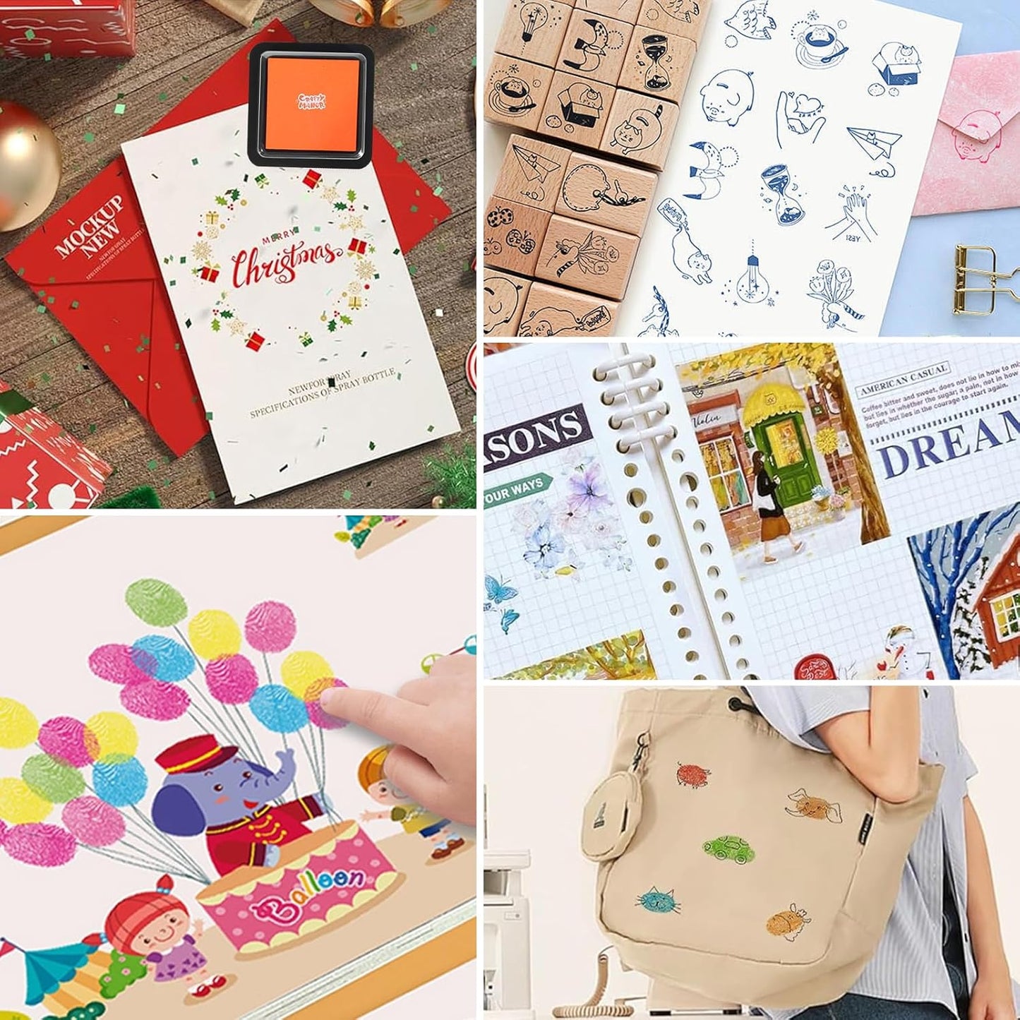 CraftyManor 4 Colors Washable Stamp Pad for Kids Finger Paint, Latex Foam Fingerprint Inkpad, Water Base Ink Stamps Pads for Kid Classroom, Clothing, Letter (4 Colors-01)