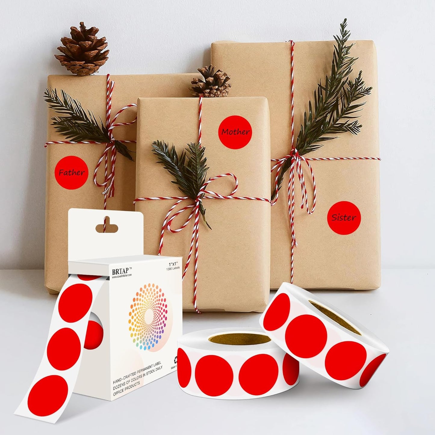 Red 1 Inch Round Color Coding Labels with 4000 Dots, 4 Rolls - Bright Color Dot Stickers for File Folders, Inventory System - Highly Visible