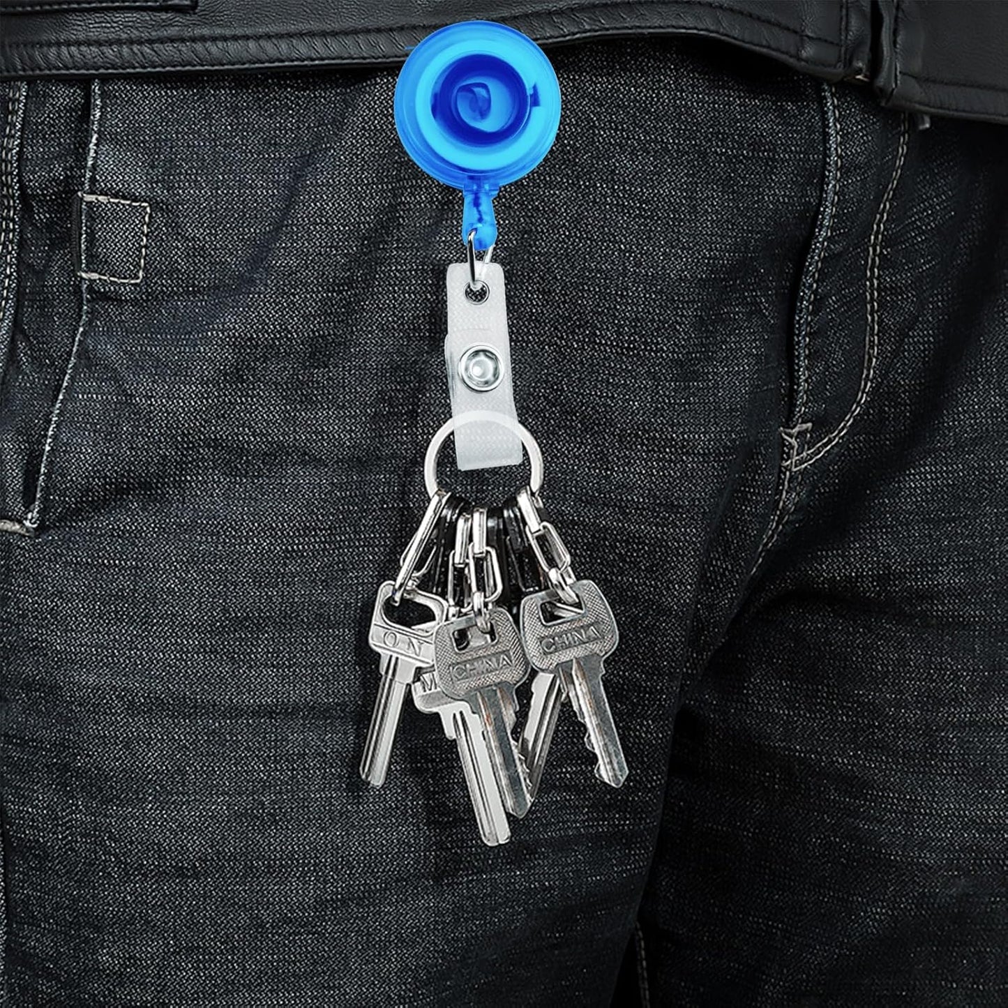 30 Pack Frosted Retractable Badge Reels with 24" Cord, ID Badge Holders Clips for Work, Office, Hospital, Events (Frosted Transparent)