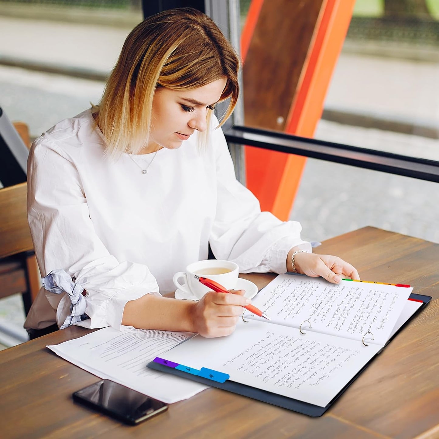 Tab Dividers for 3 Ring Binders – 6 Sets, 1–8 Numbered Index Dividers with Table of Contents – 8.5 x 11 in, 3-Hole Punched – Binder Dividers for School, Office, Filing, Organizing - 6 Pack