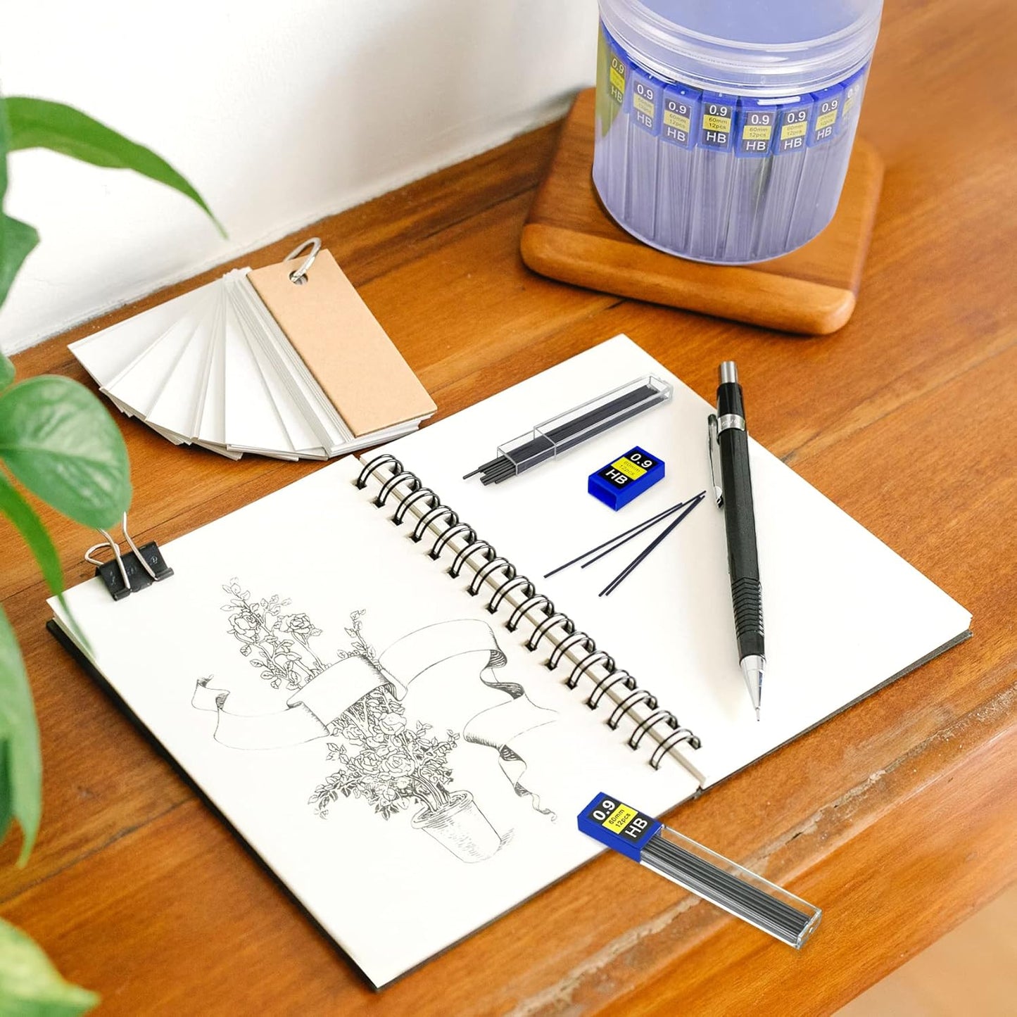 Morepack 720 Pieces 0.9 mm Lead Refills for Mechanical Pencils,0.9 mm HB, Smooth Break Resistant Mechanical Pencil Lead