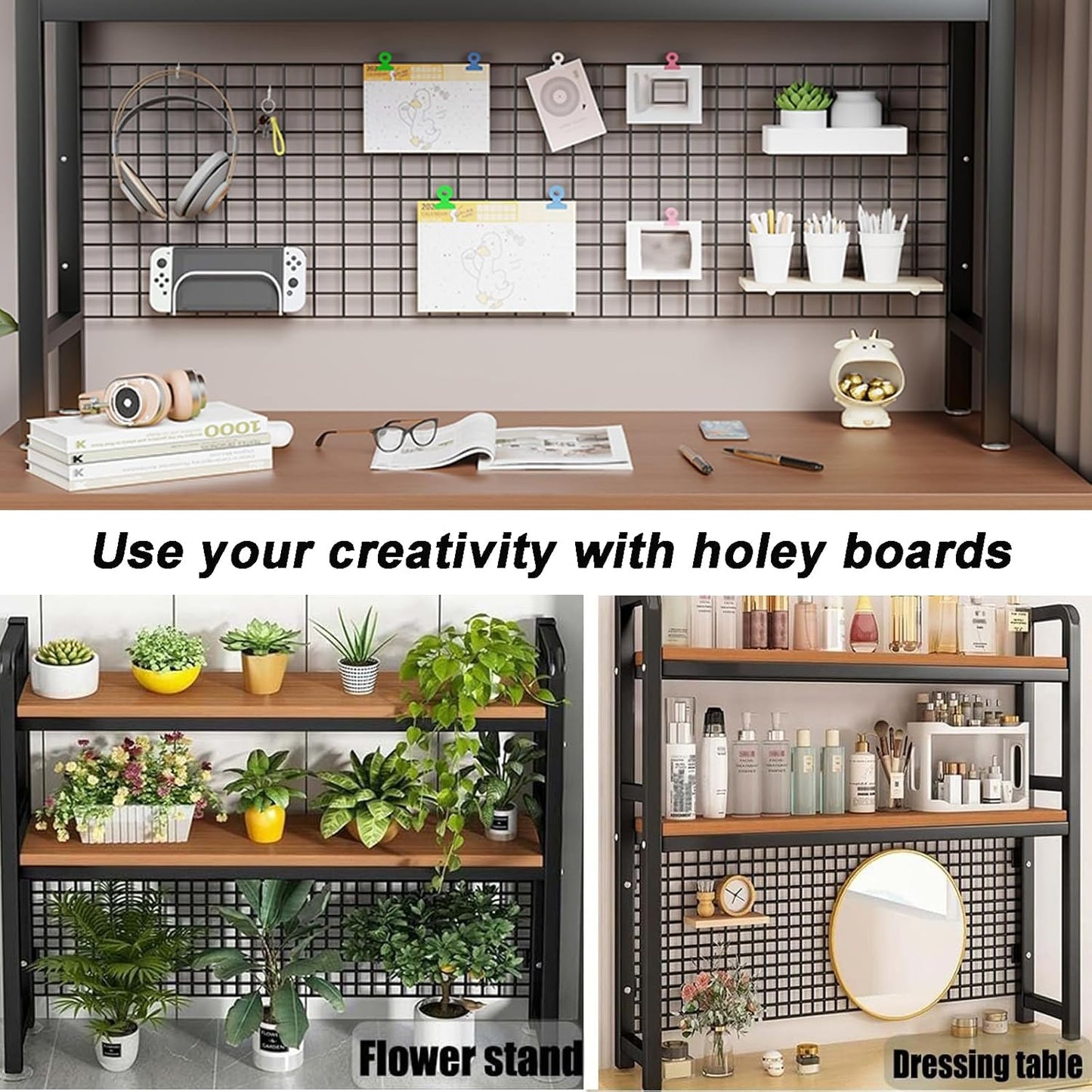 2-Tier Desktop Hutch Bookshelf Metal Desk Shelf Dorm Bookcase for Computer Desk Countertop Storage Organizer Display Rack for Office Home (White, 45.2in)