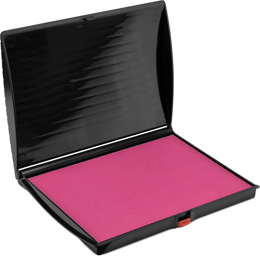 Large Premium Pink Ink Stamp Pad - 5" by 7" - Quality Felt Pad