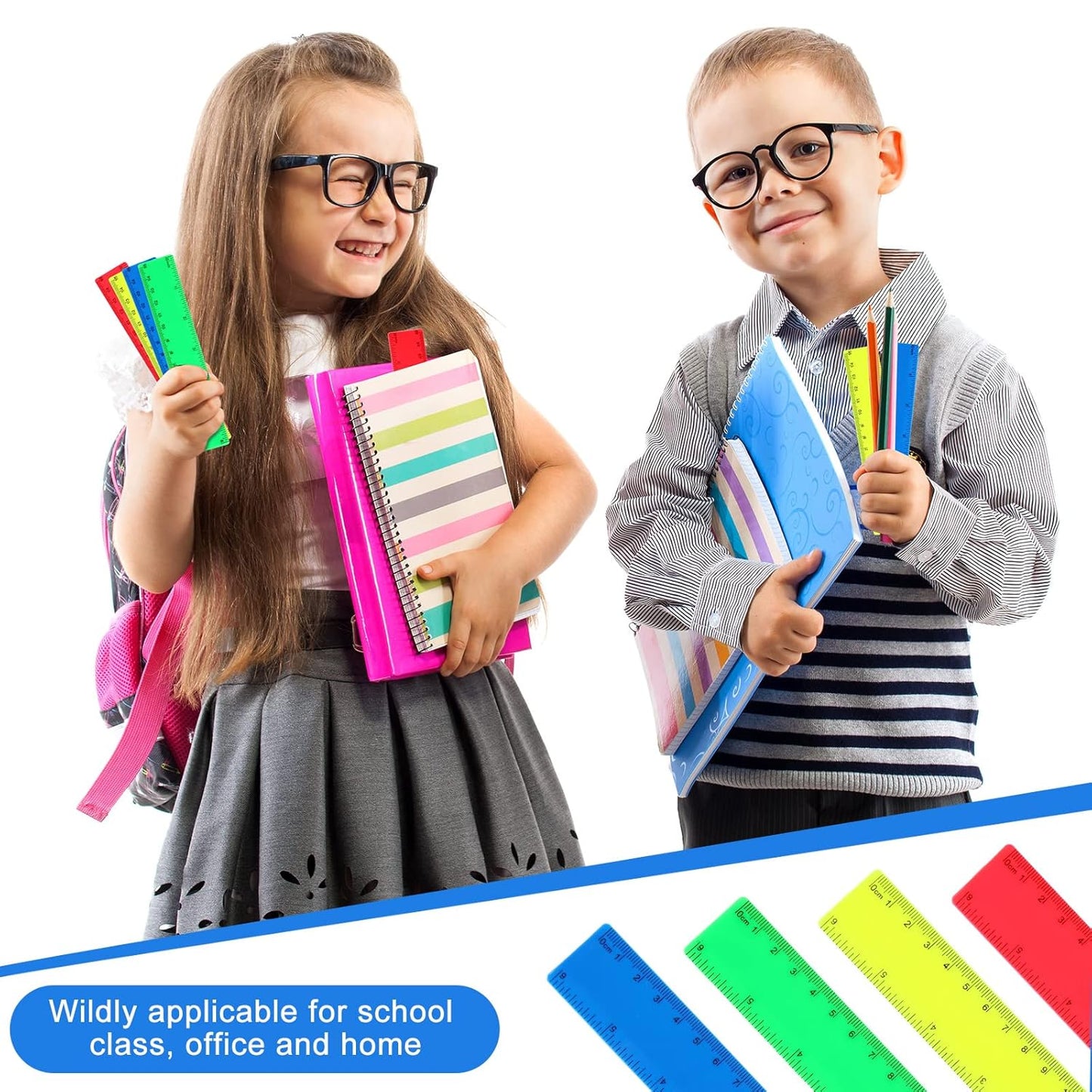 Zonon 200 Pcs Rulers Bulk Plastic Flexible Straight Rulers with Inches and Centimeters for First Day of School Gift for Students Back to School Office Supplies(Opaque Bright Color,6 Inch)