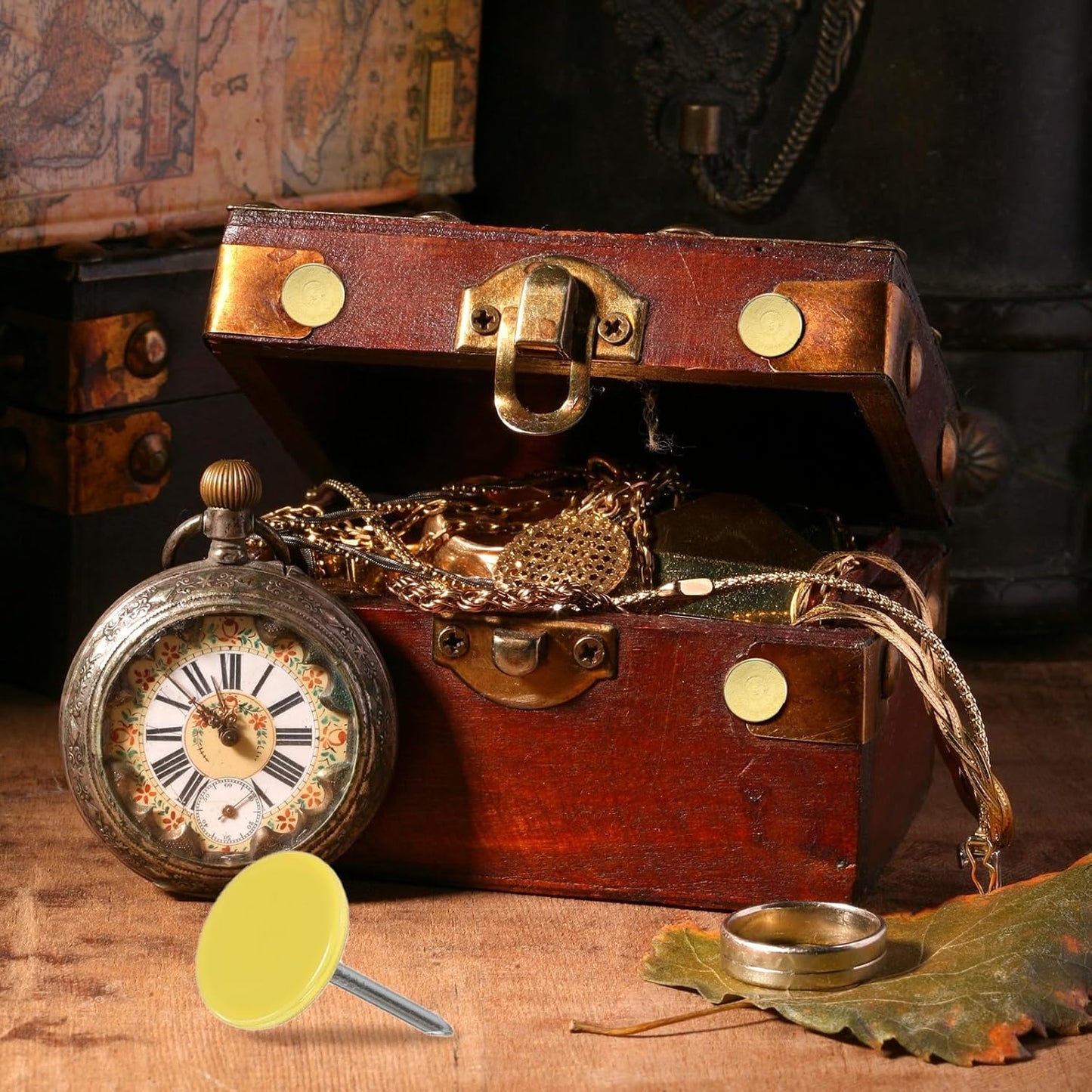 uxcell 60Pcs Upholstery Tacks, 11mmx17mm Flat Head Thumb Tack Decorative Furniture Nails Push Pins for Furniture Sofa Headboards, Yellow