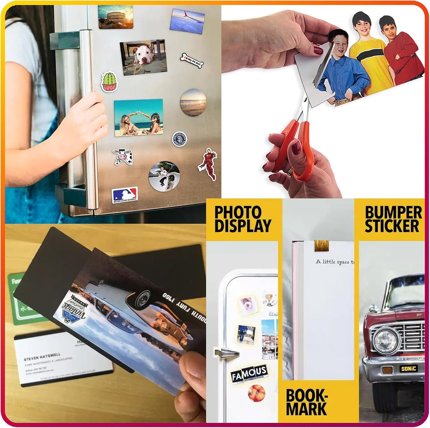 Magnetic Sheets with Adhesive Backing for Crafts, DIY 12 Pack. Strong Craft Magnets 4" x 6" to Make Flexible Magnet Self Sticky Tapes, Strips, Squares, Sheet for School Classroom Board, Fridge, Photos